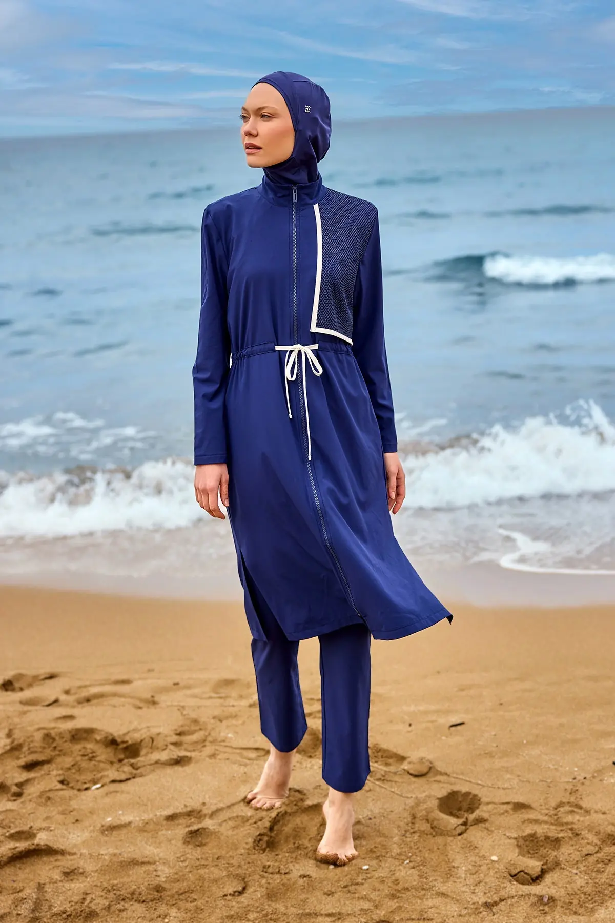 Navy Full Coverage Modest Swimwear Burkini Set M2506-2, photo 6