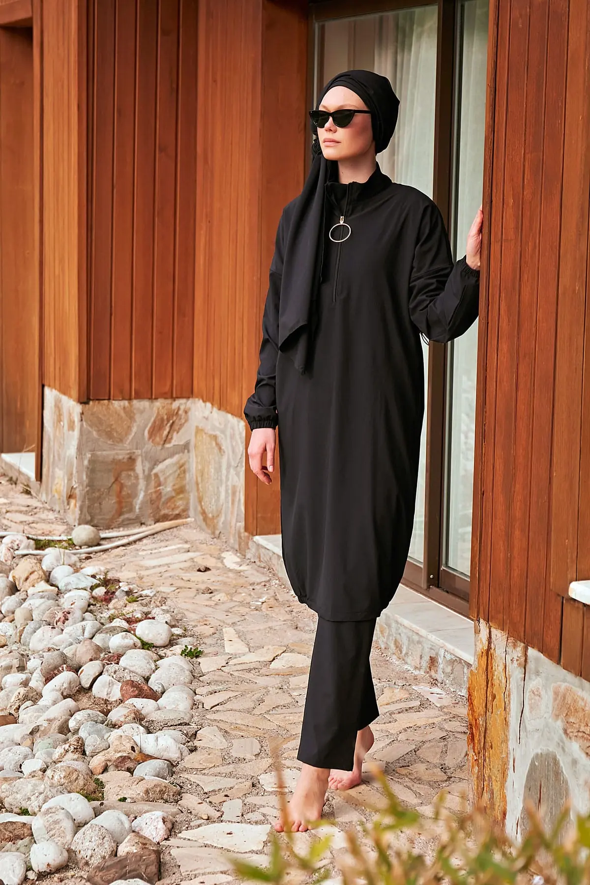 Woven Black Burkini Modest Swimwear M2402, photo 4