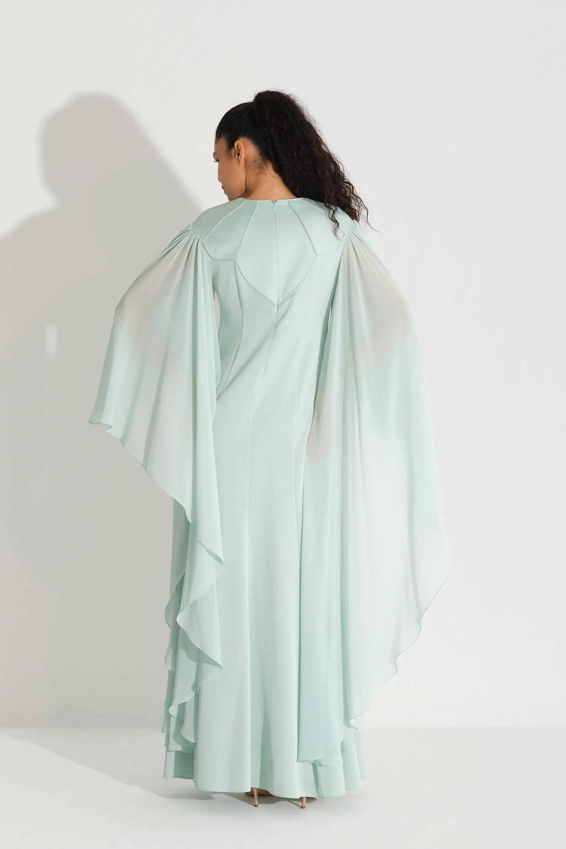 BİYE DETAYLI ELBİSE Mint, photo 5