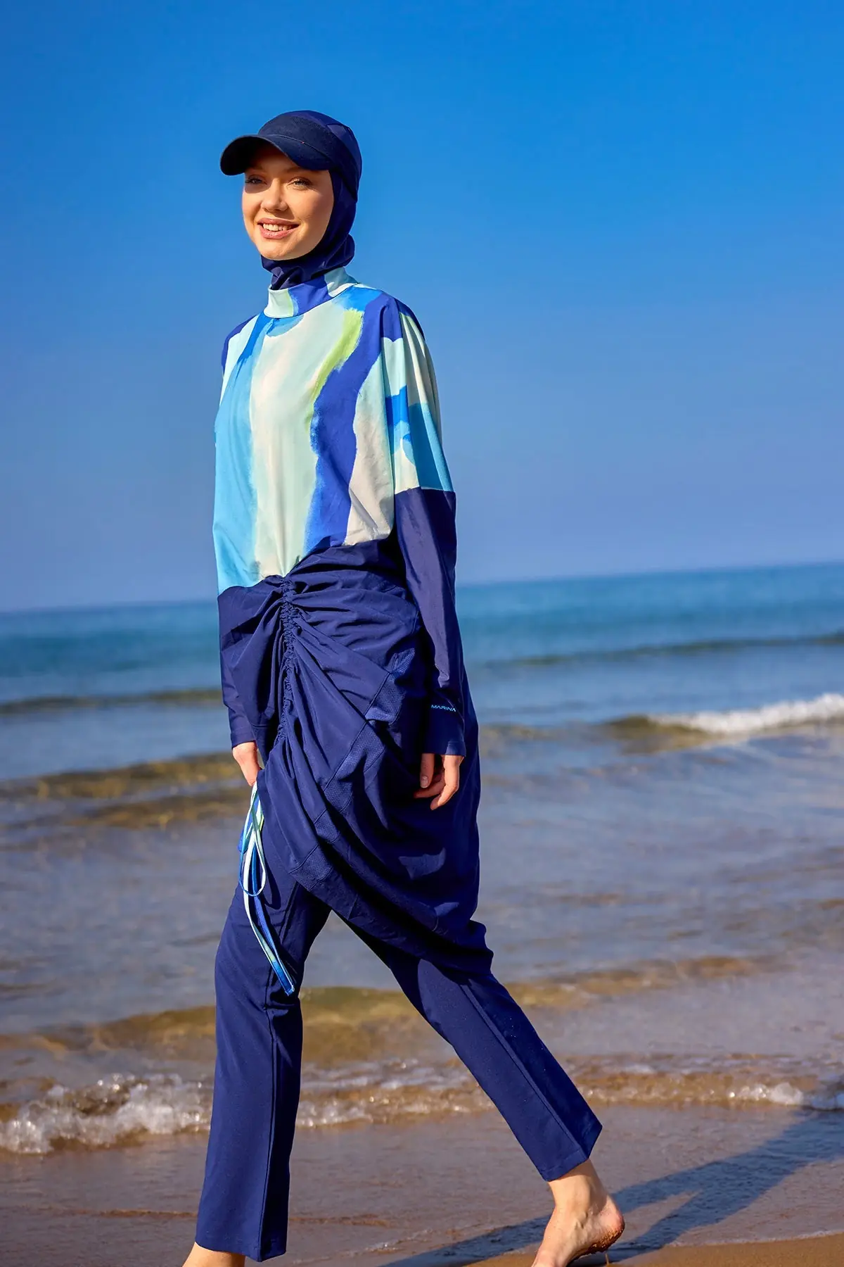 Navy Full Coverage Modest Swimwear Burkini Set M2513, photo 3