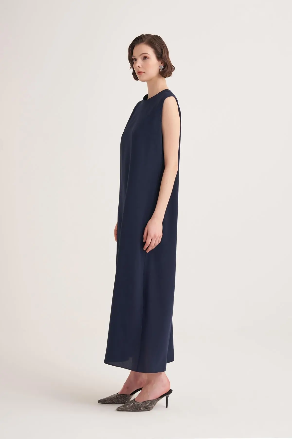 Lina Sleeveless Maxi Dress – Navy Blue, photo 3