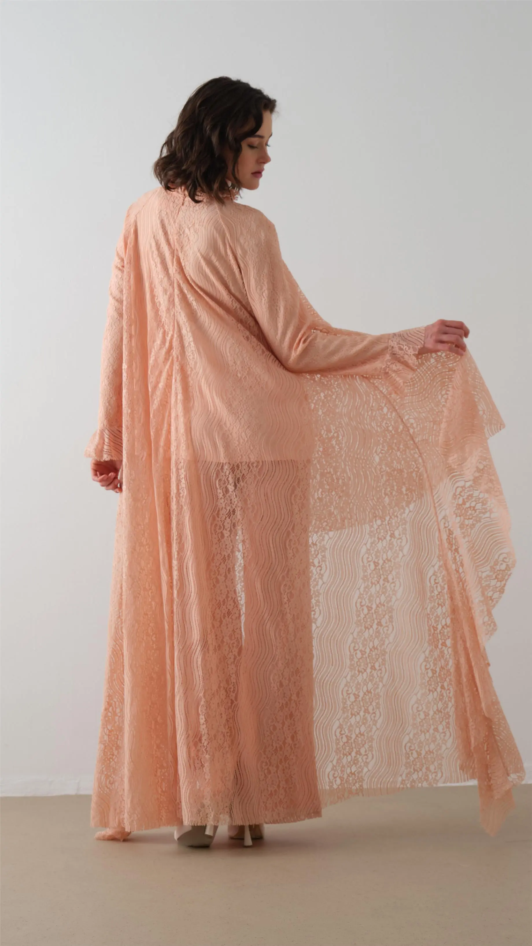 Lace Detailed Pants Set - Salmon, photo 5
