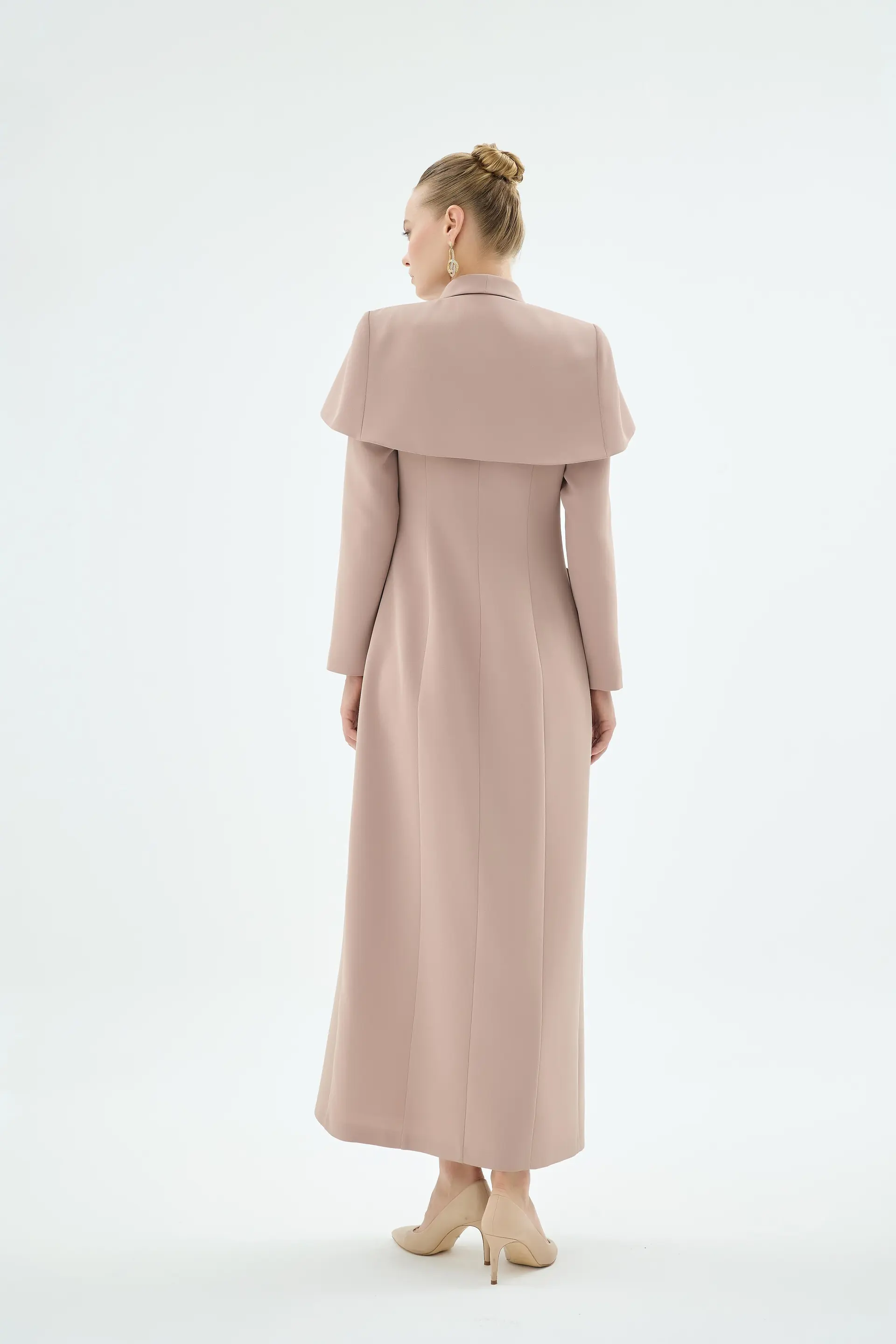 Soline Cape Detail Dress – Cream, photo 5