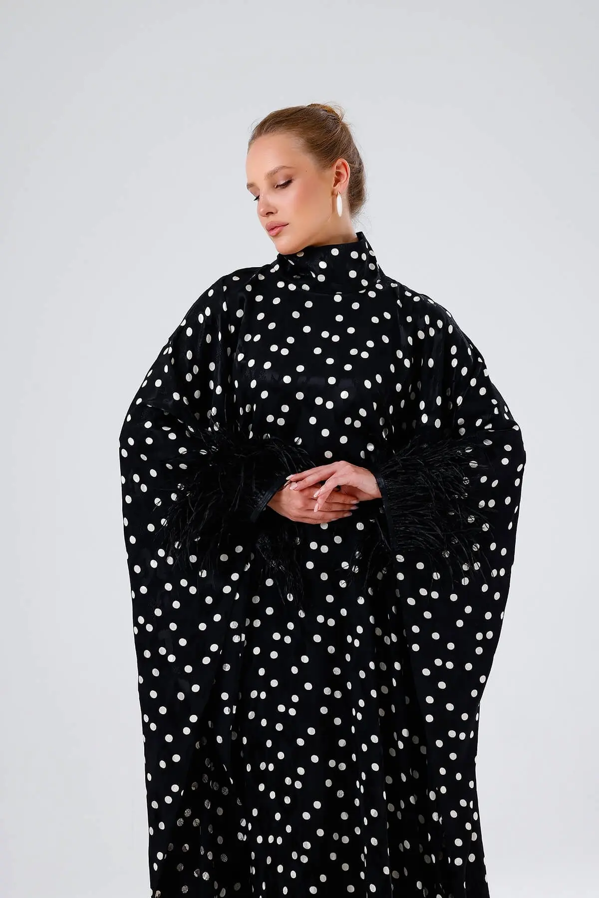 Polka Kaftan – Black