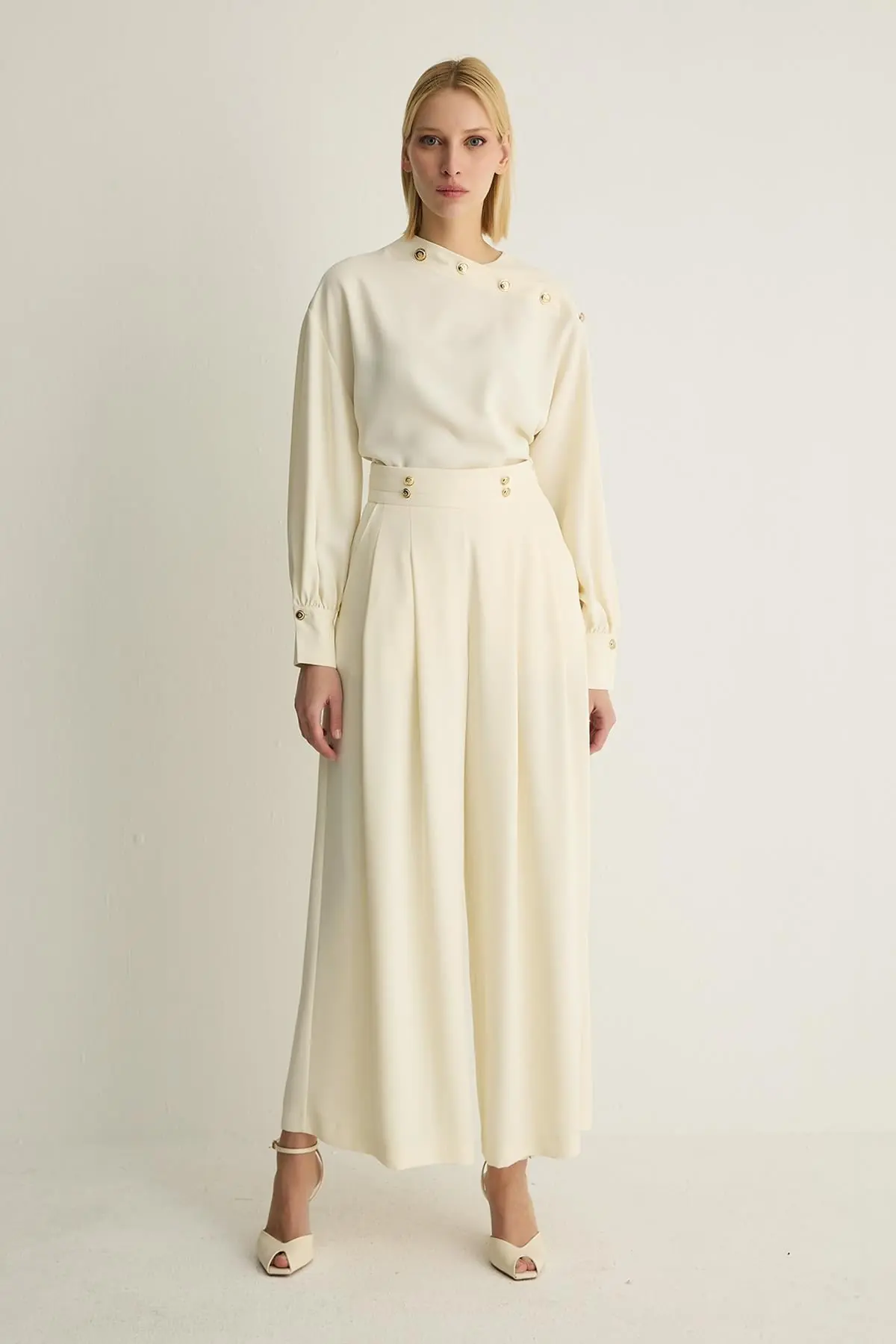 Oriana Tailored Trousers – Ecru, photo 2