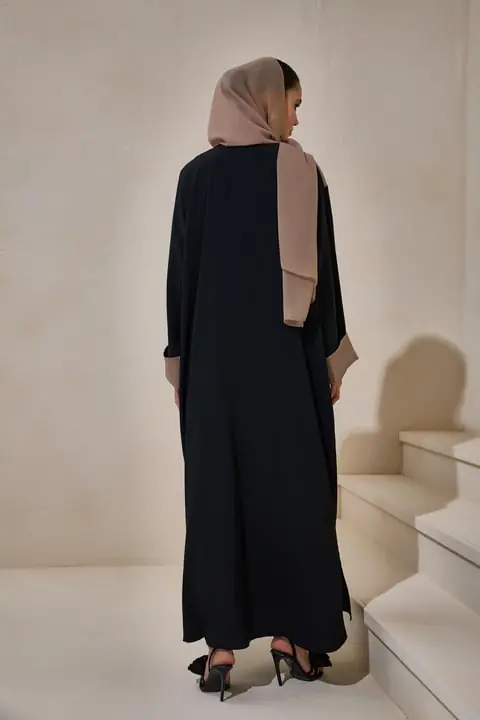 Casual Abaya - Black Brown, photo 3
