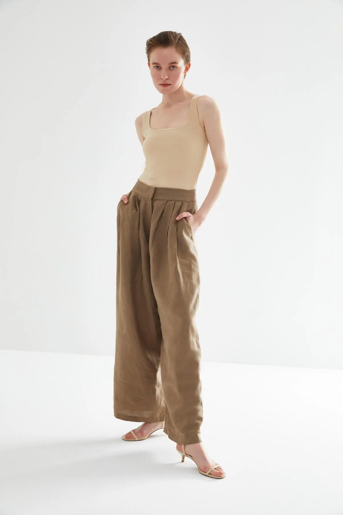 PİLELİ KETEN PANTOLON