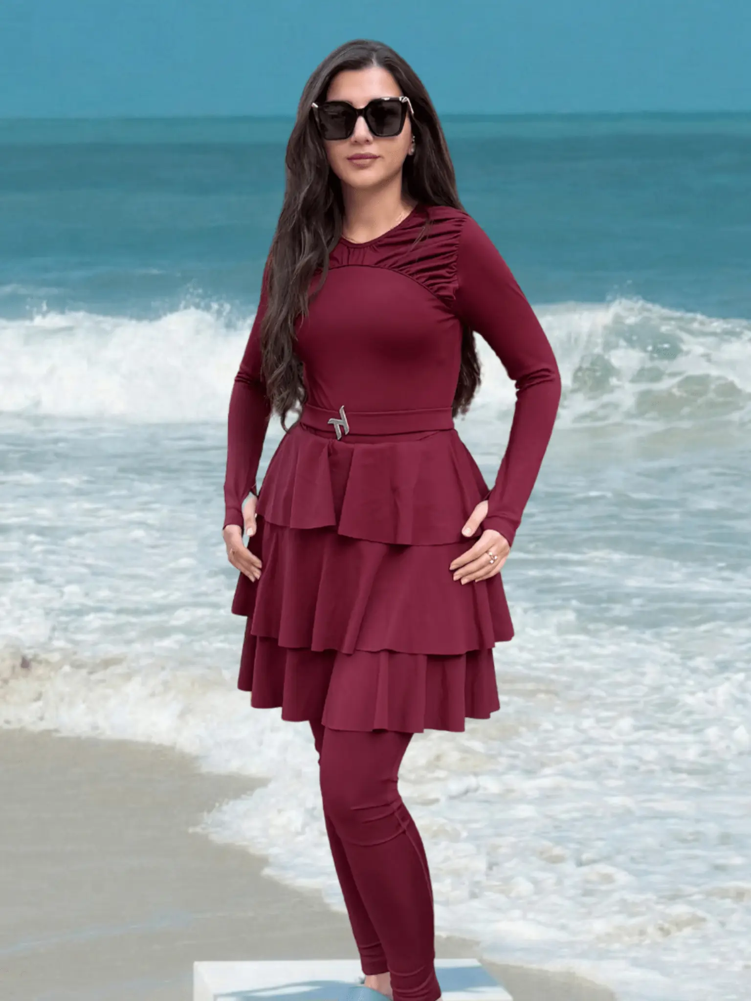 Muse Swim Dress – Cherry