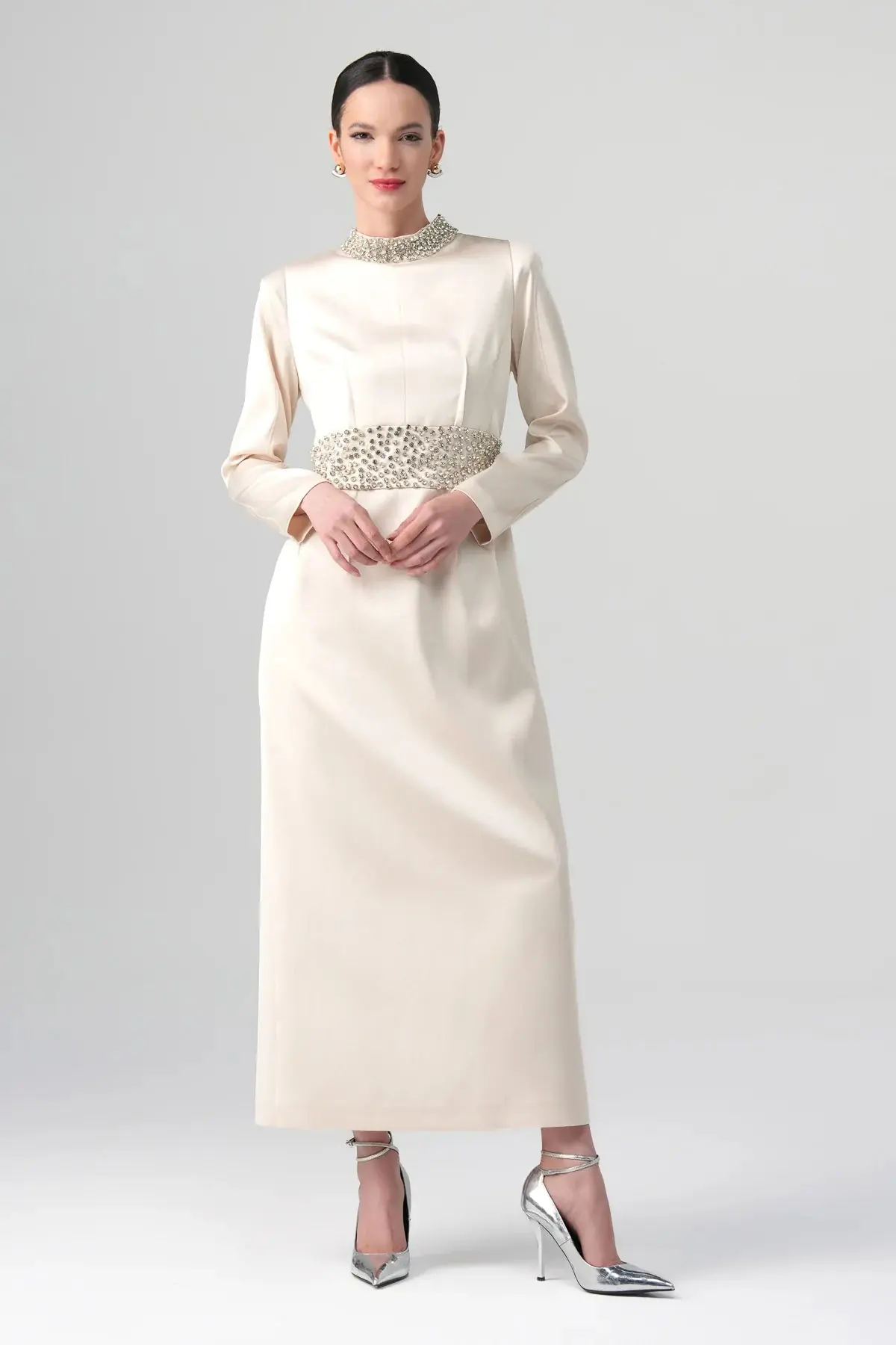 Kum Crystal-Embellished Dress – Ecru, photo 1