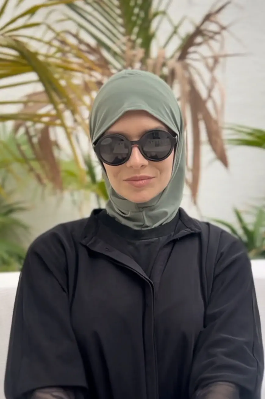Swimming Pullover Hijab - Olive Green