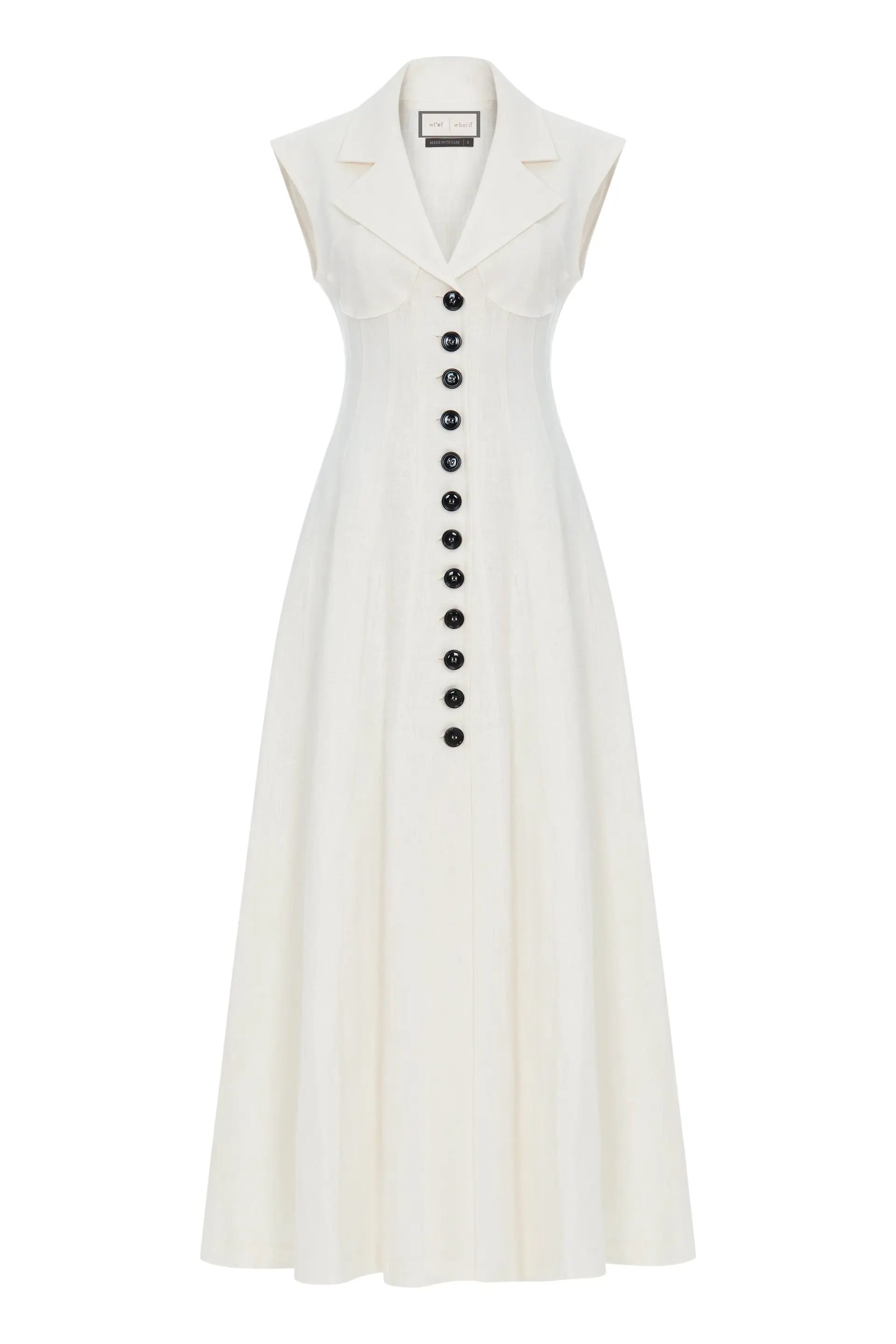 Ivory Long Corset-Style Dress - Premium Linen, photo 2