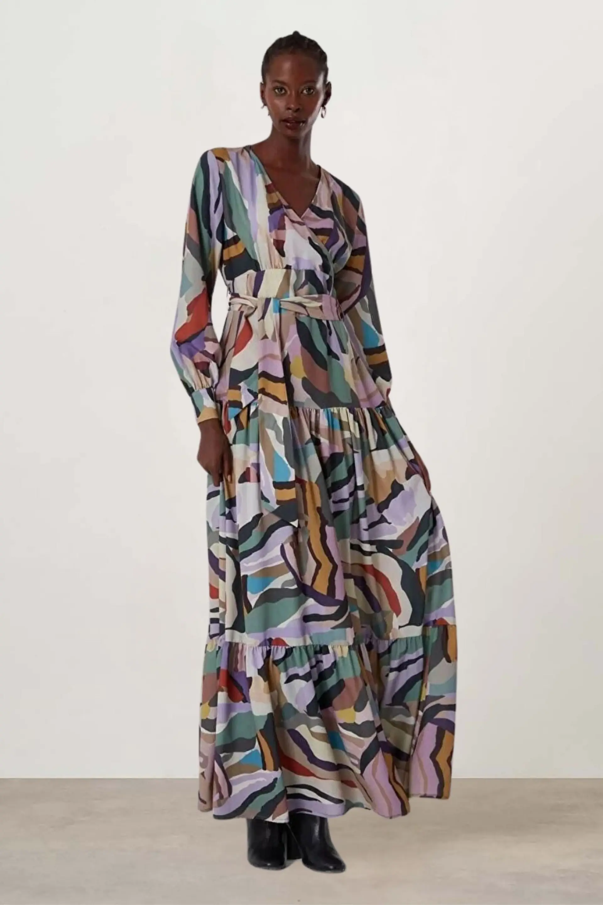 Mizalle Flowy Long Sleeve Maxi Dress, photo 3