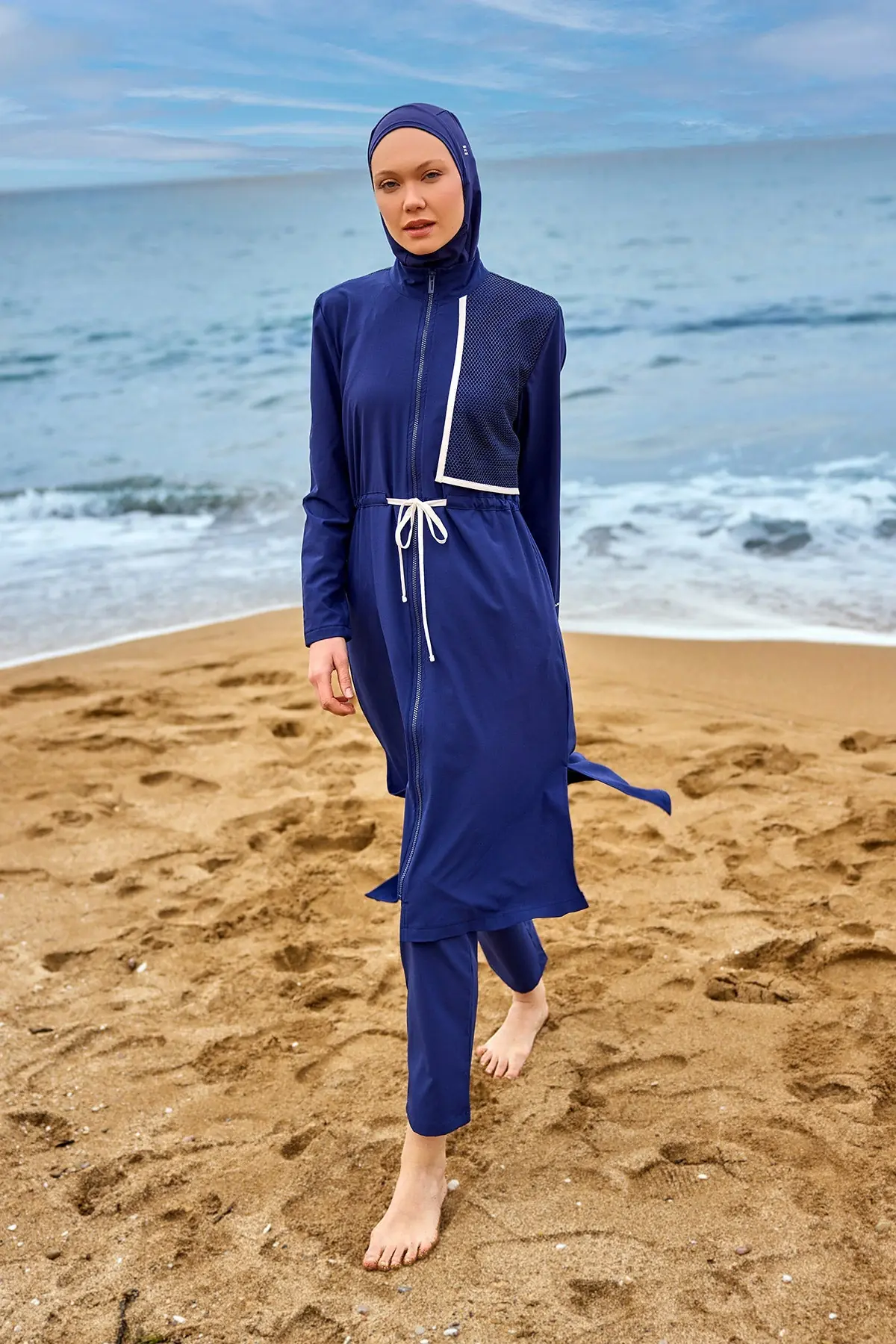 Navy Full Coverage Modest Swimwear Burkini Set M2506-2, photo 4