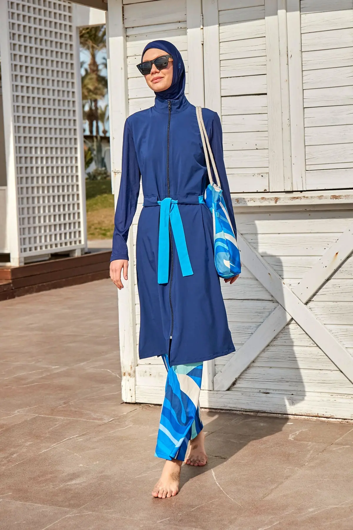 Woven Navy Burkini Modest Swimwear M2428, photo 3