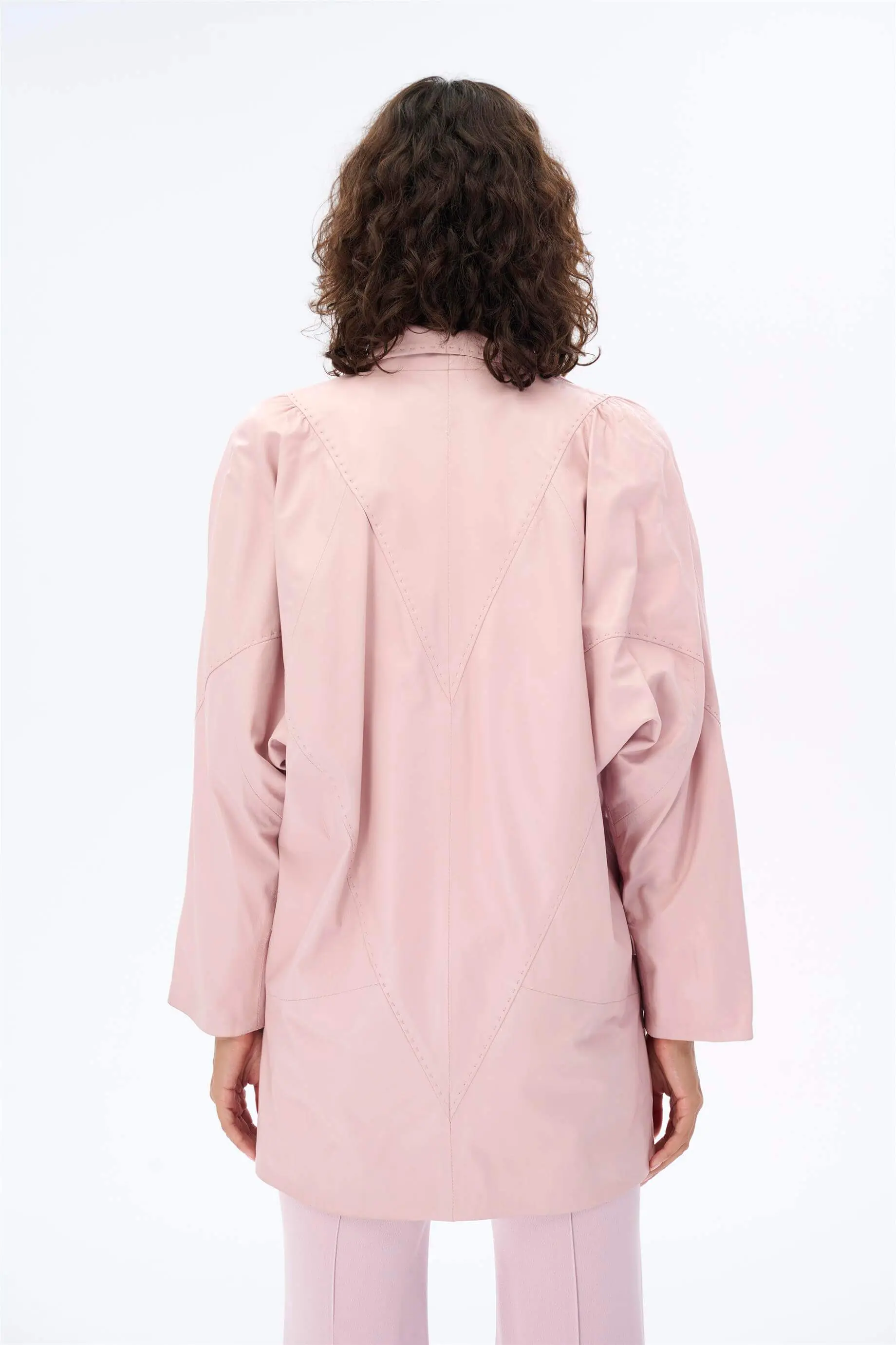 Oversized Leather Jacket – Pink, photo 4