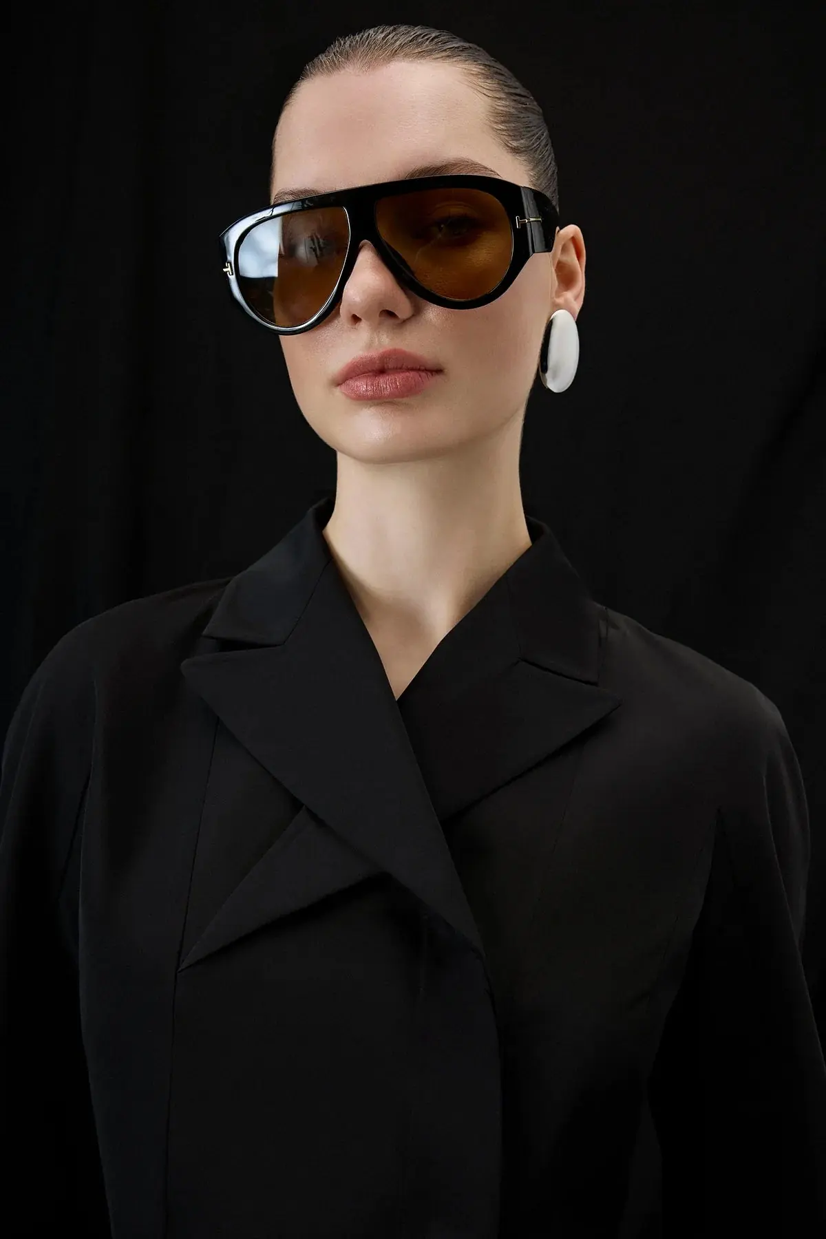 Structured Collar Jacket & Pleated Skirt Set – Black, photo 5