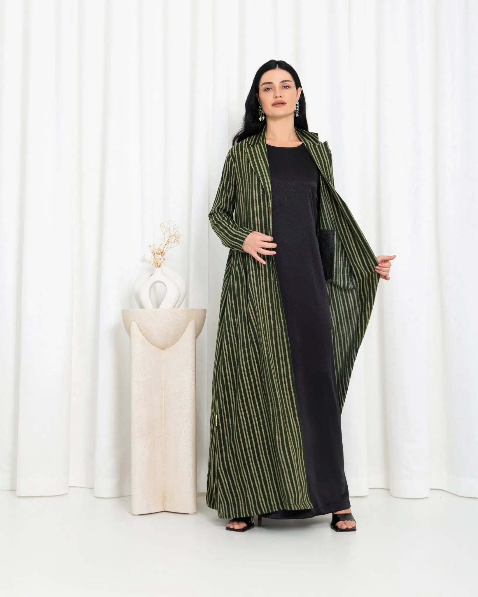 Green Stripe Jacket Abaya, photo 2