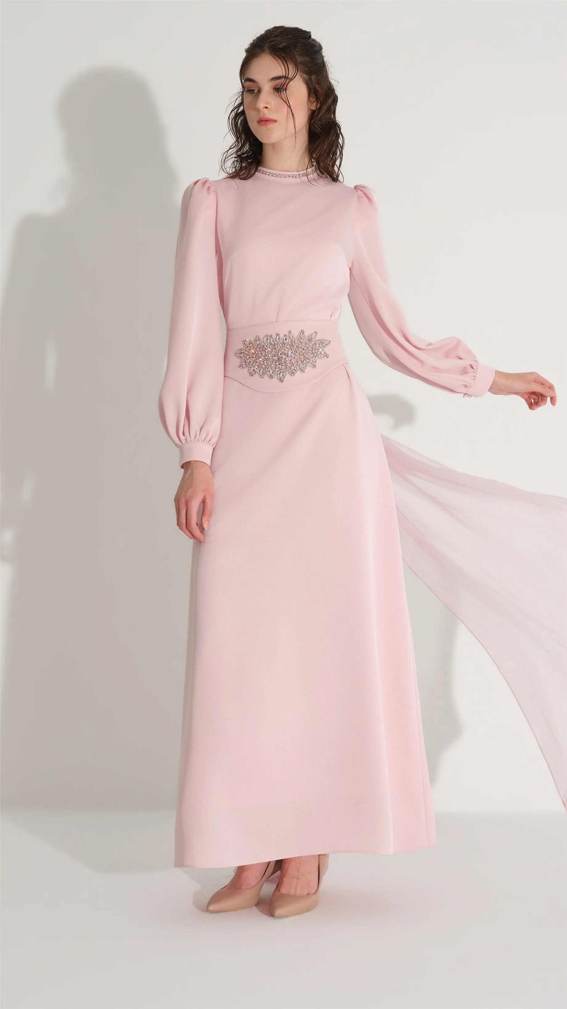 Embellished Corset Dress – Soft Pink, photo 3