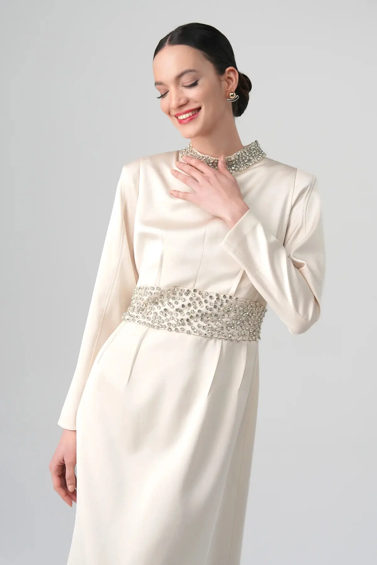Kum Crystal-Embellished Dress – Ecru, photo 4