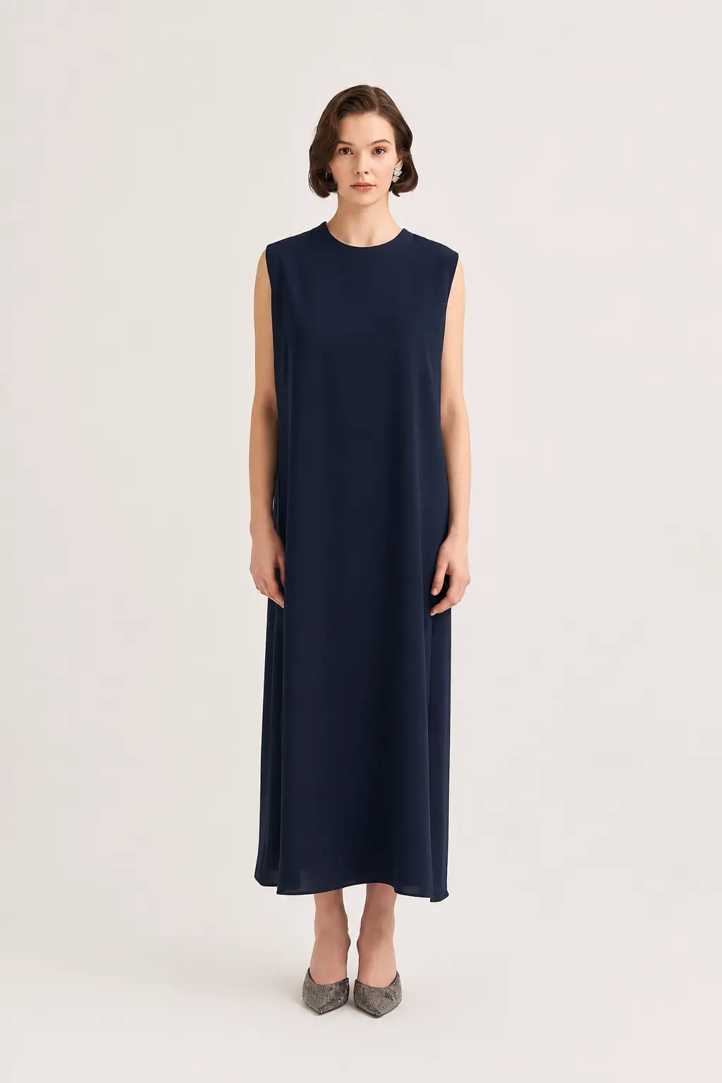 Lina Sleeveless Maxi Dress – Navy Blue