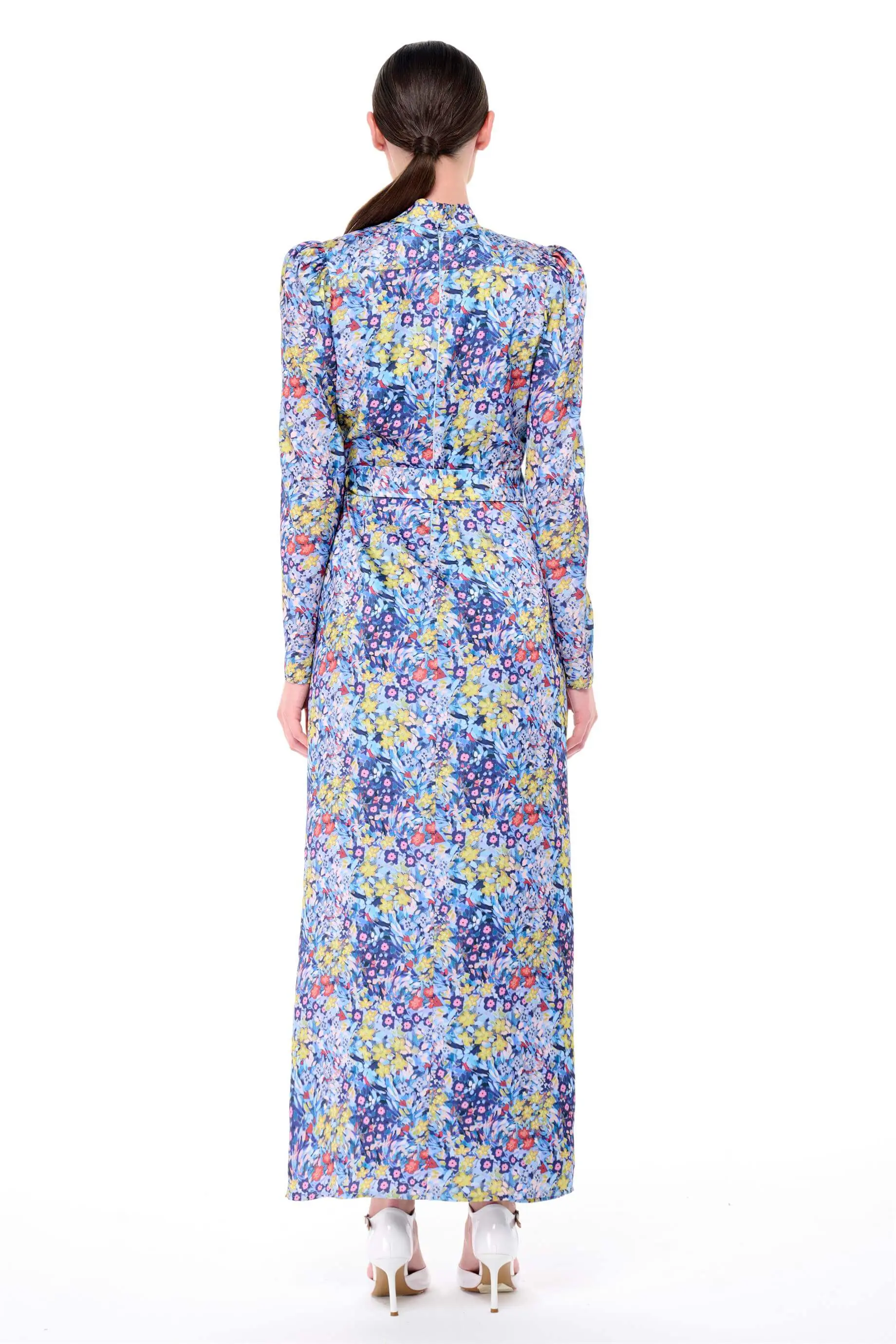 Floral Wrap Tie-Waist Dress – Purple, photo 2