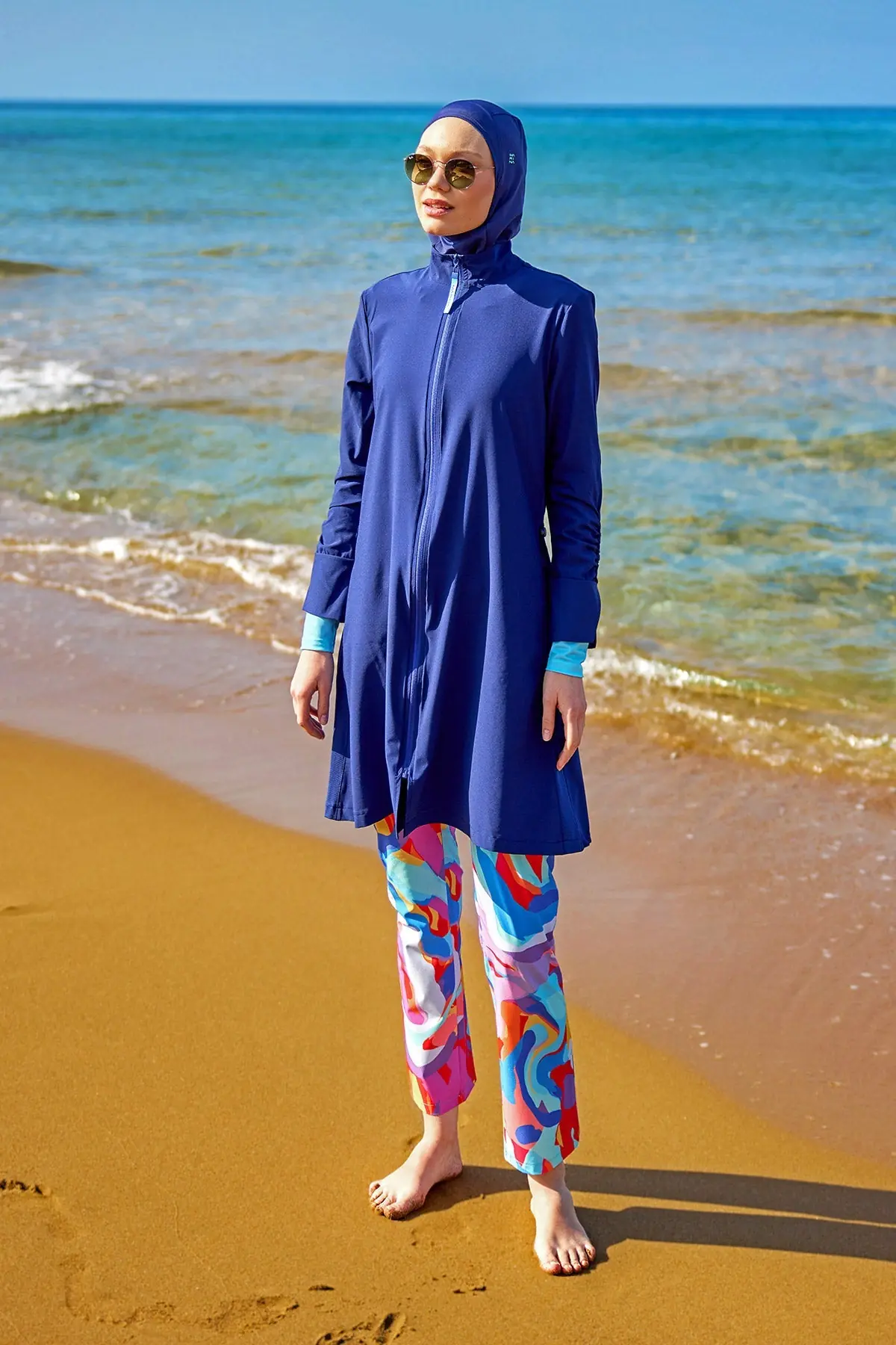 Marina Full Coverage Modest Swimsuit - Blue, photo 2