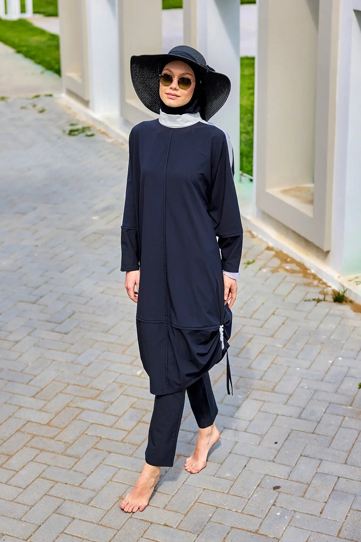 Black Full Coverage Modest Swimwear Burkini Set M2521-3, photo 4