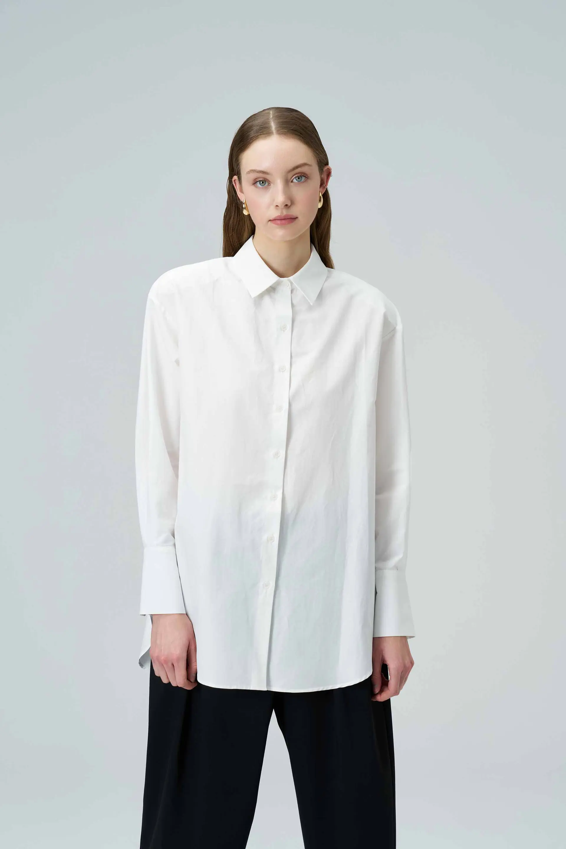 BIANCA White Oversized Poplin Shirt