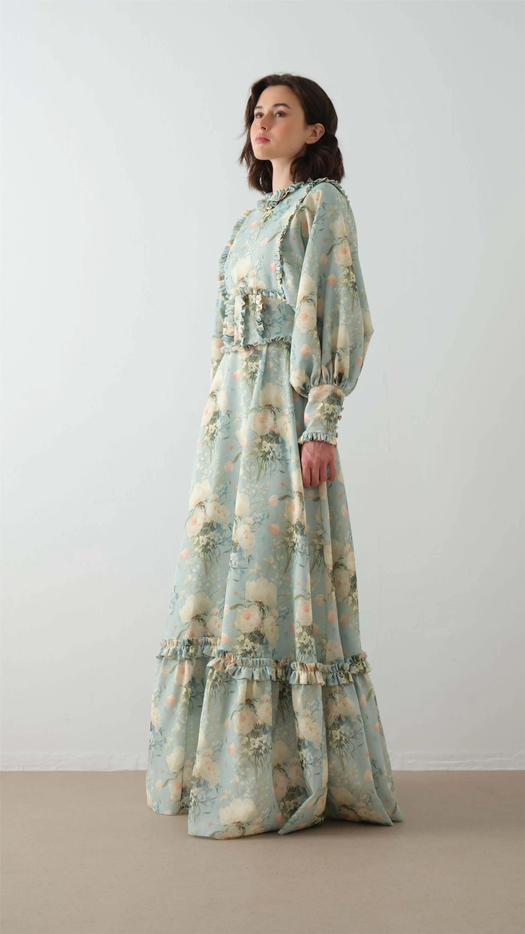 Corset Detail Floral Dress – Mint, photo 4