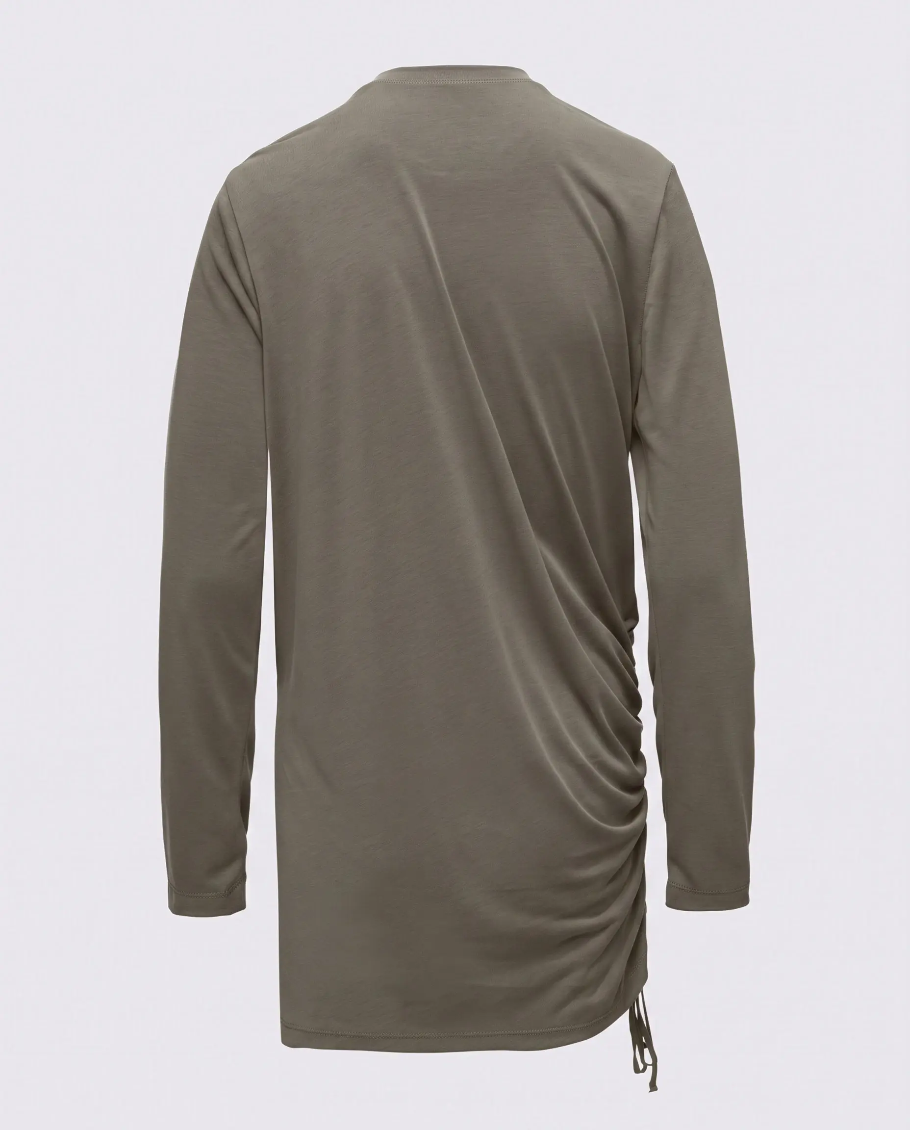 Modal Kumaşlı Ayarlanabilir Drape Detaylı Uzun Üst - Çağla Yeşili, photo 2