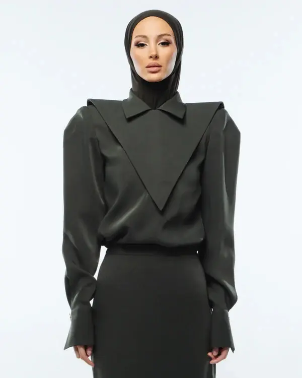 Sonne Blouse and Collar - Olive Green
