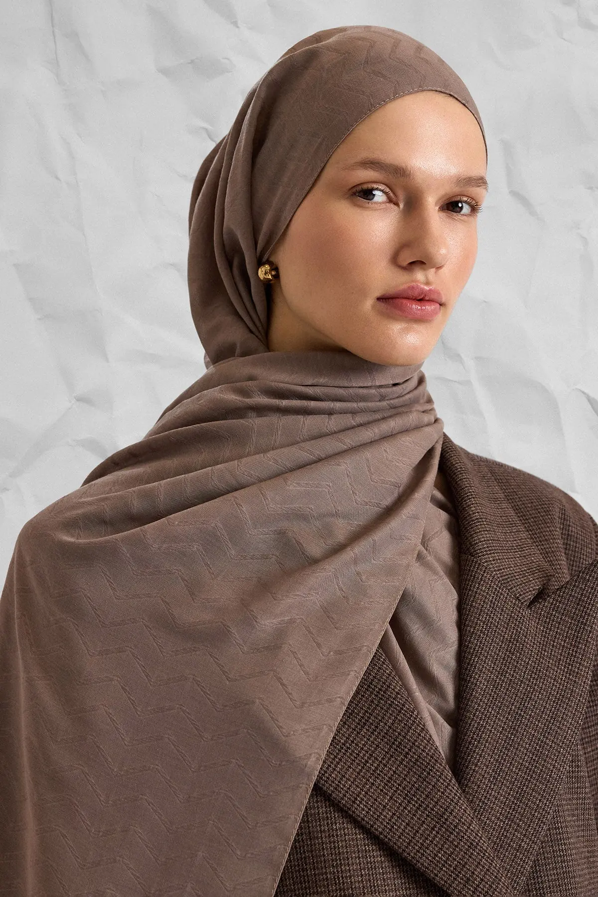 NOA SOFT Zigzag Pattern Shawl – Bitter Chocolate, photo 2