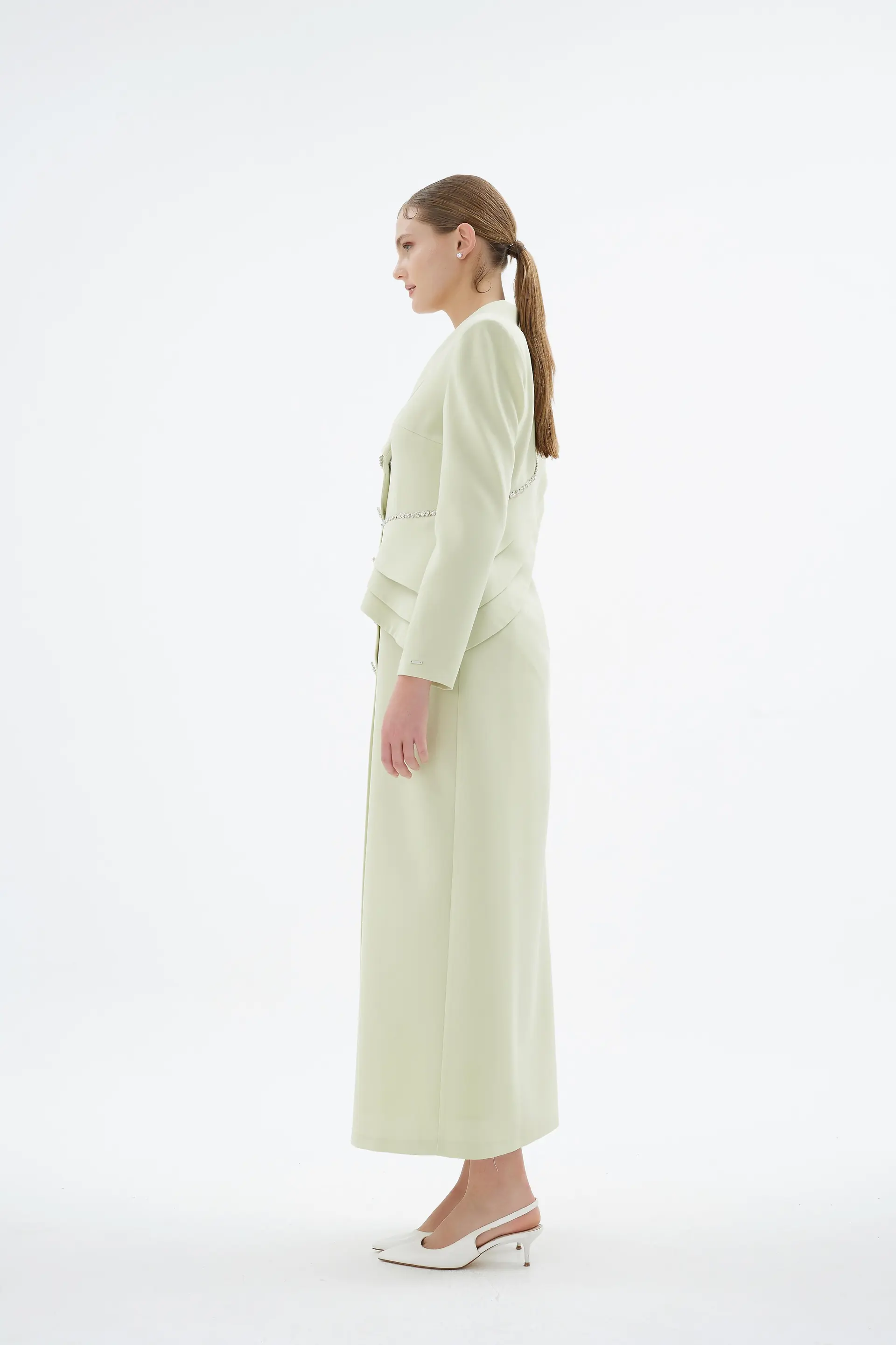Liana Tailored Jacket Dress – Light Green, photo 4