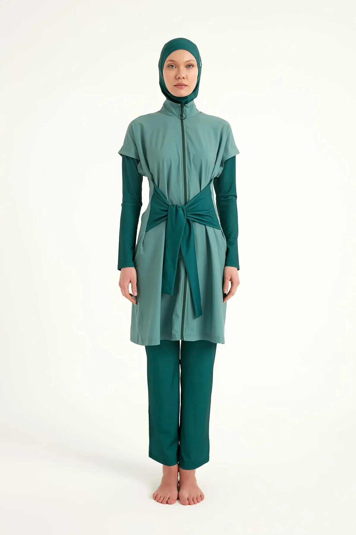 Modest Burkini Set Full Coverage Swimwear - Olive, photo 5