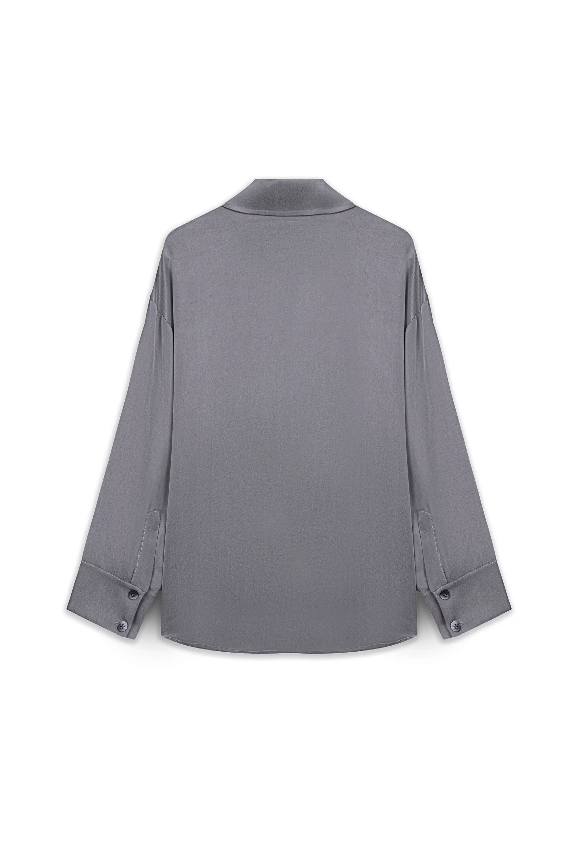 Cupro Oversized Shirt – Gray, photo 2
