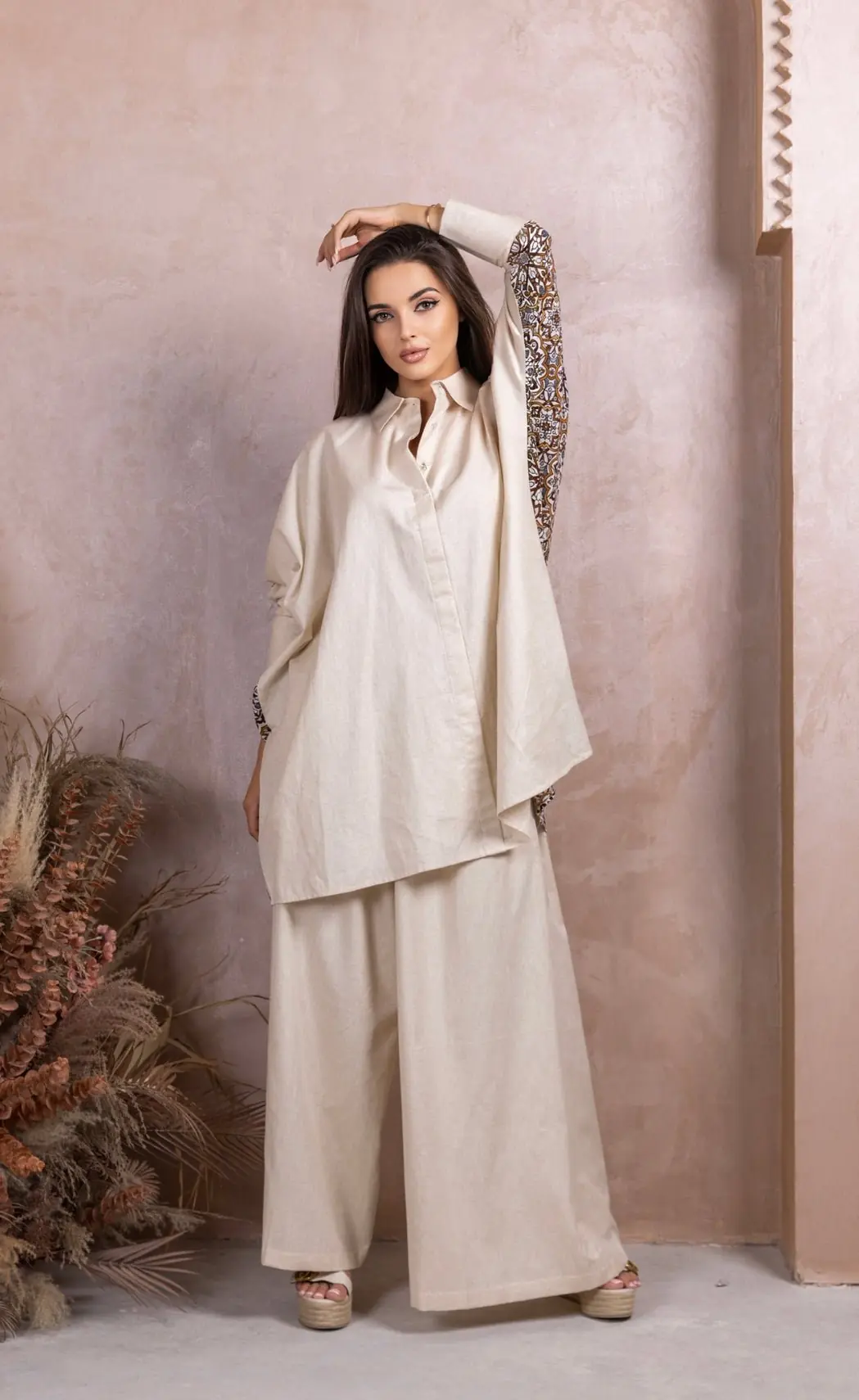 Gold Beige Linen Co-ord Set, photo 4