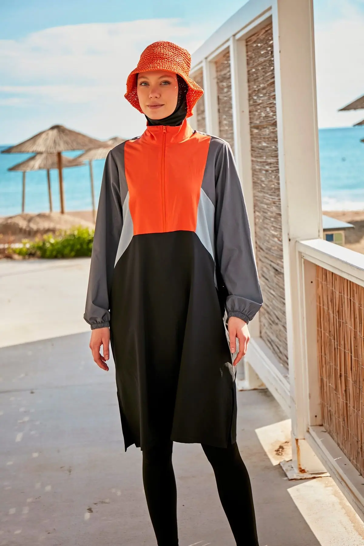 Woven Black Burkini Modest Swimwear M2430, photo 2