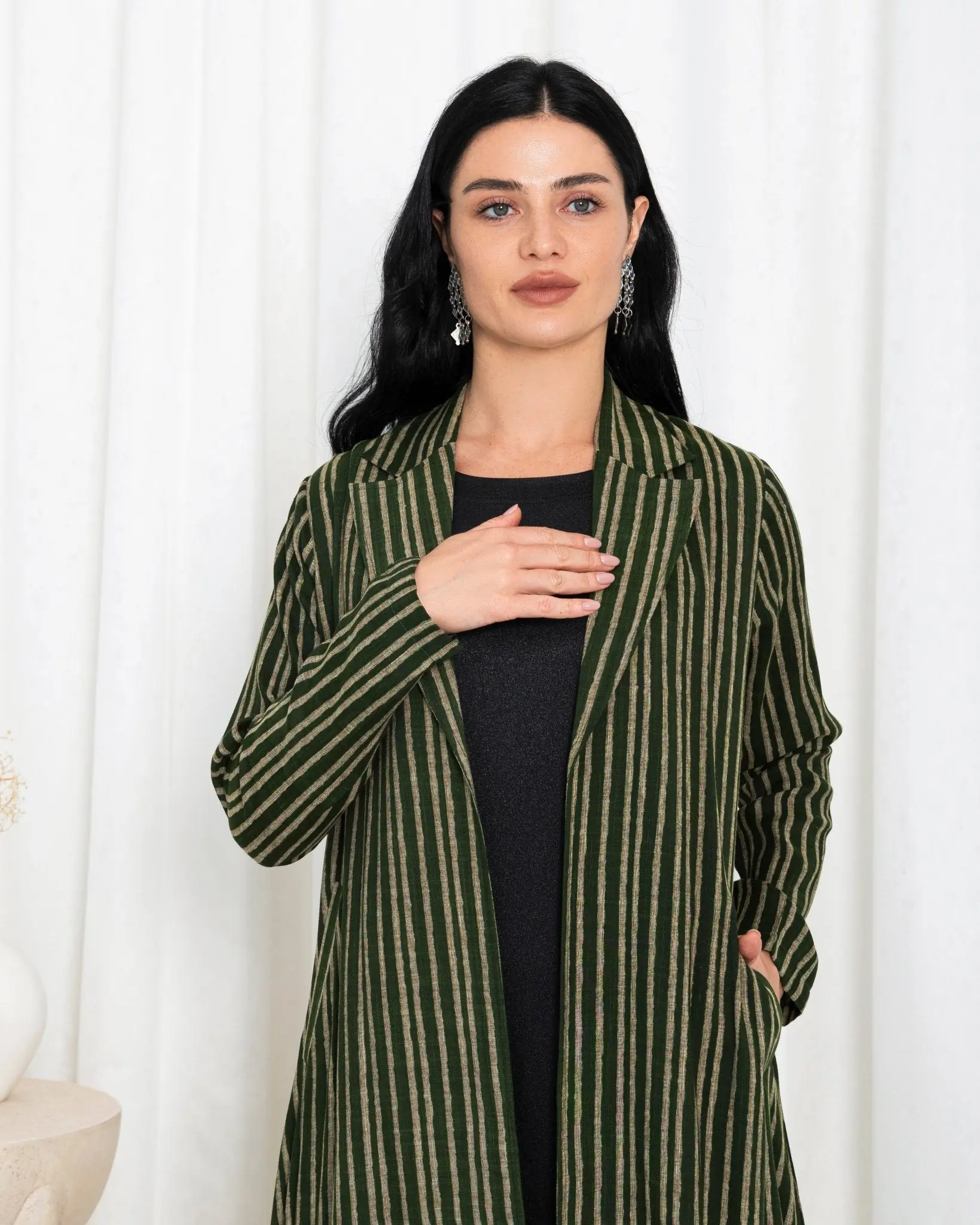 Green Stripe Jacket Abaya, photo 4