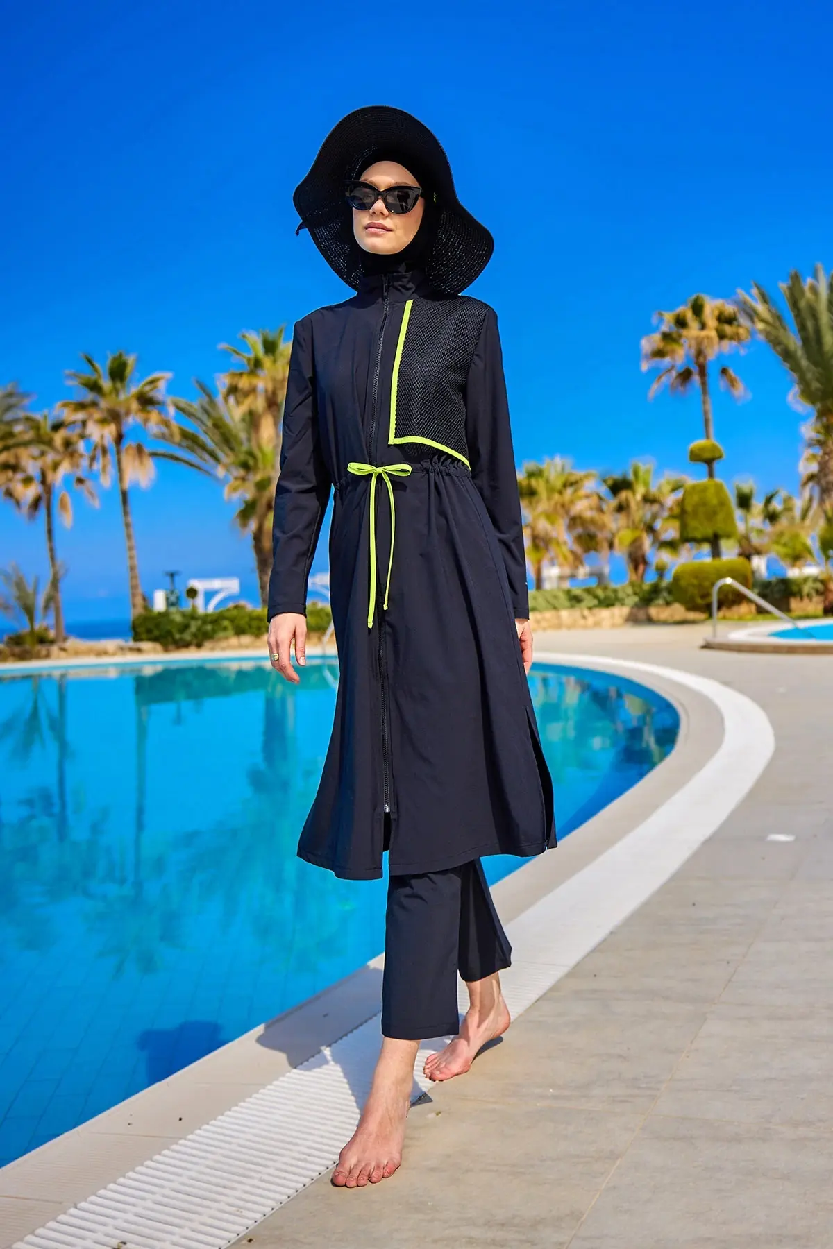 Black Full Coverage Modest Swimwear Burkini Set M2506-1, photo 5