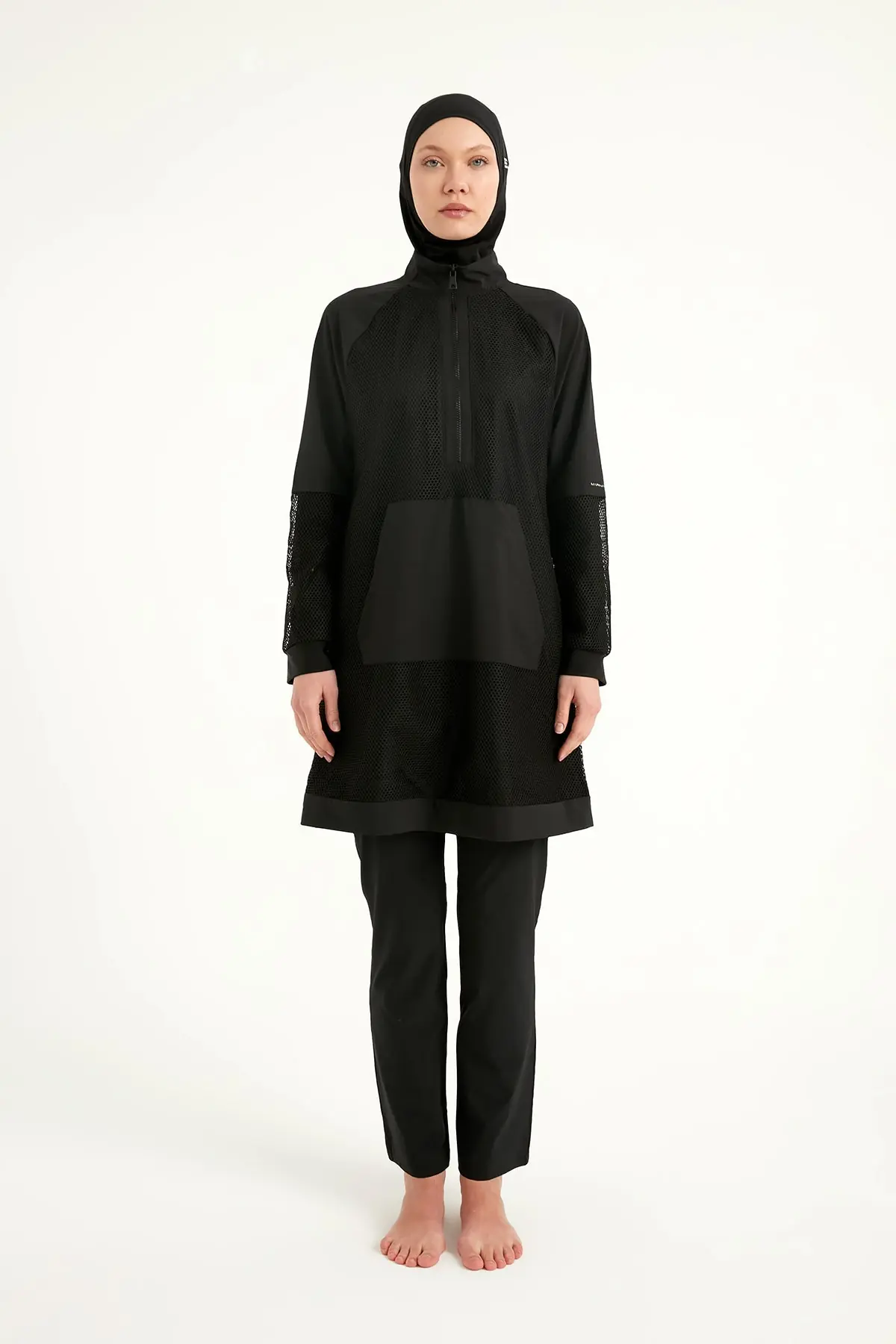 Black Tulle Detail Full Coverage Swimwear Burkini M2534-1, photo 6