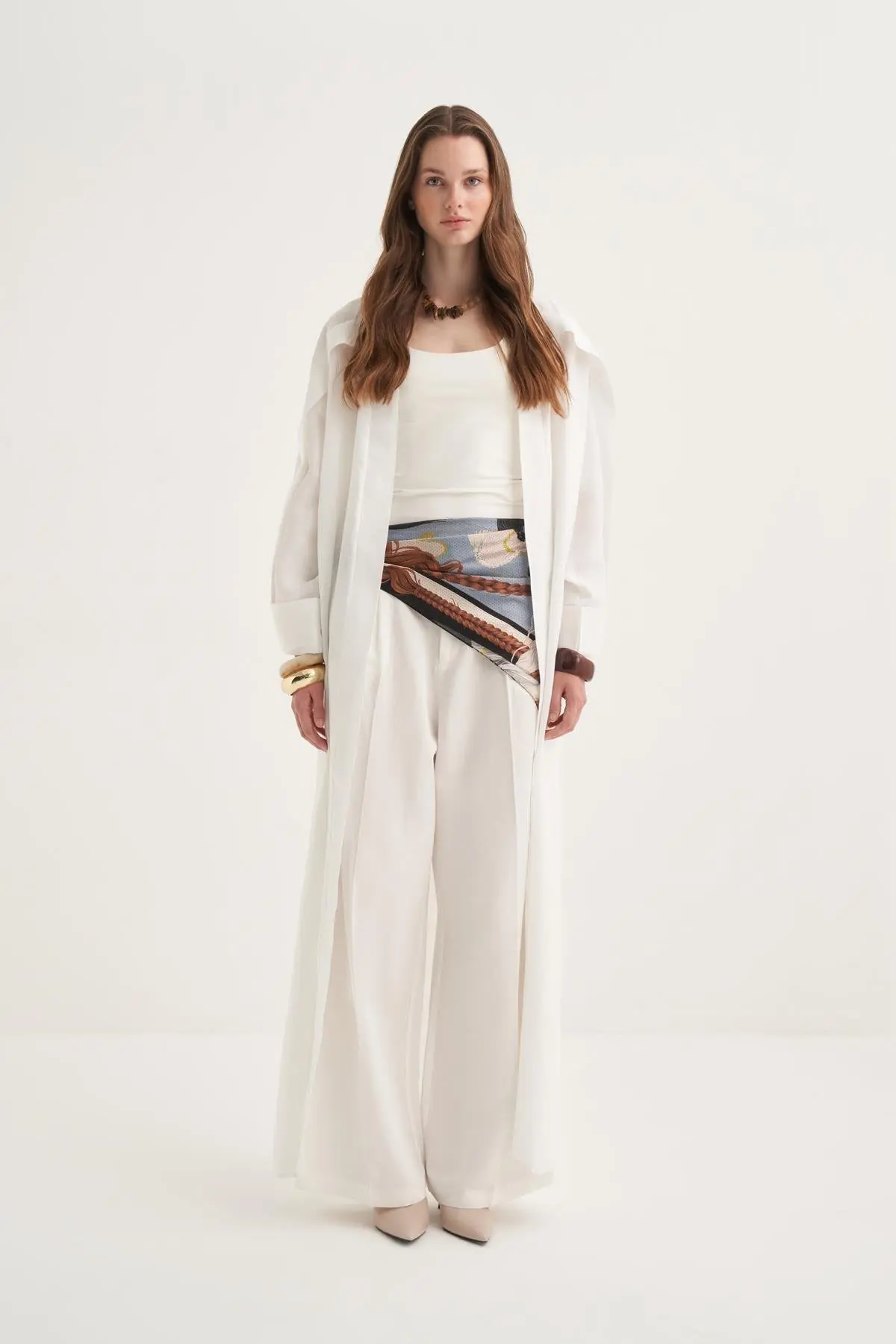Linen Abaya White