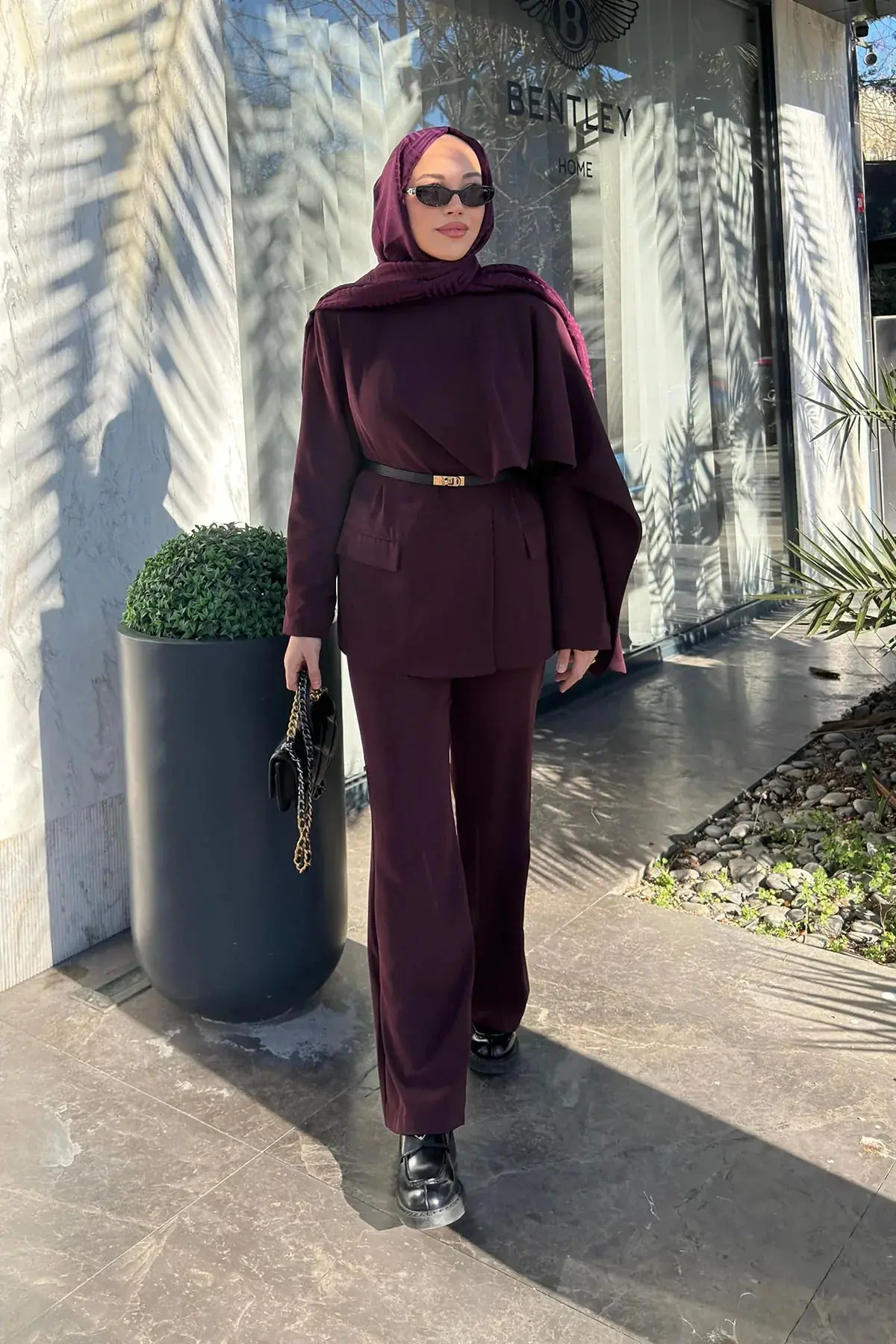 Betül Duman'nın Tercihi Atkılı Blazer Ceket-Bordo, photo 2