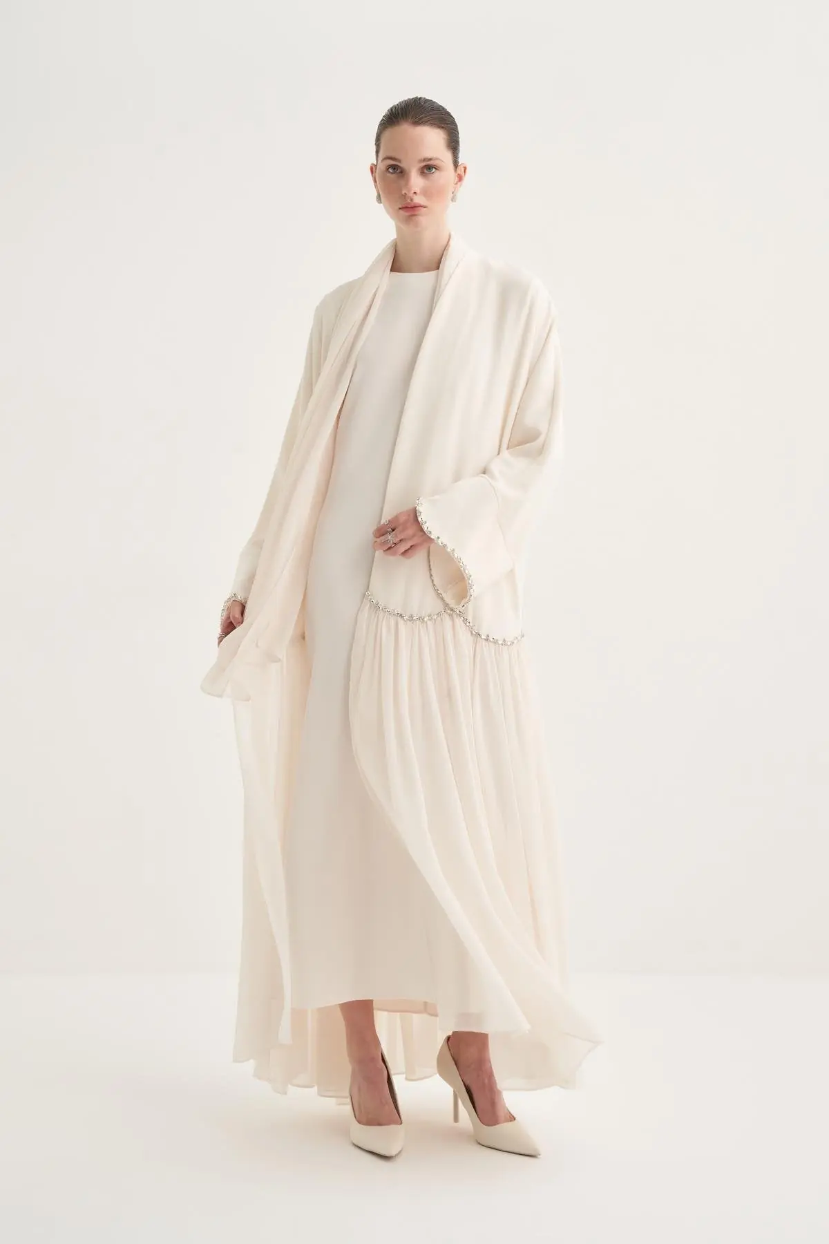 Lina Crystal Abaya Beige, photo 2