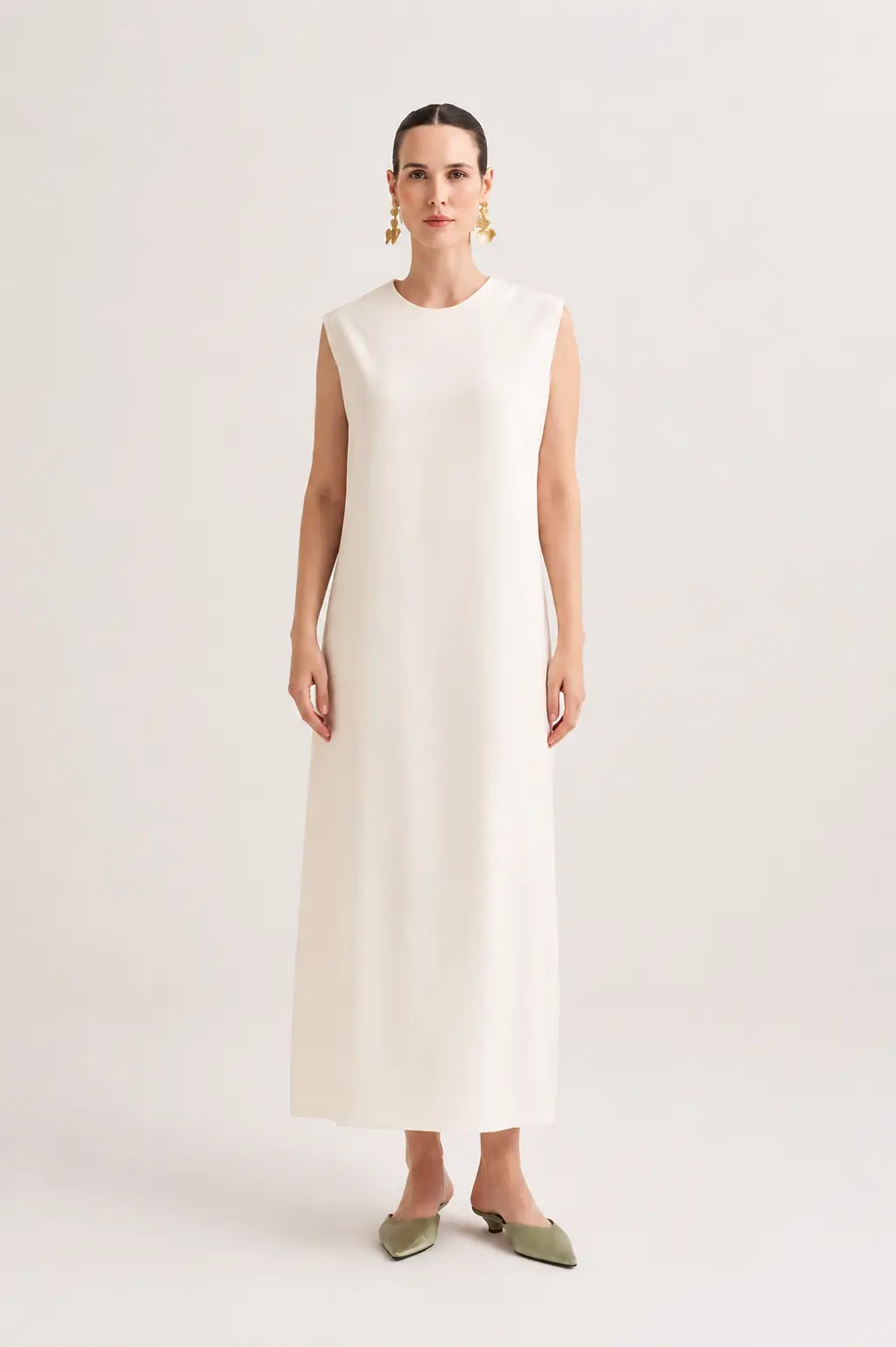 Lina Sleeveless Maxi Dress – Cream