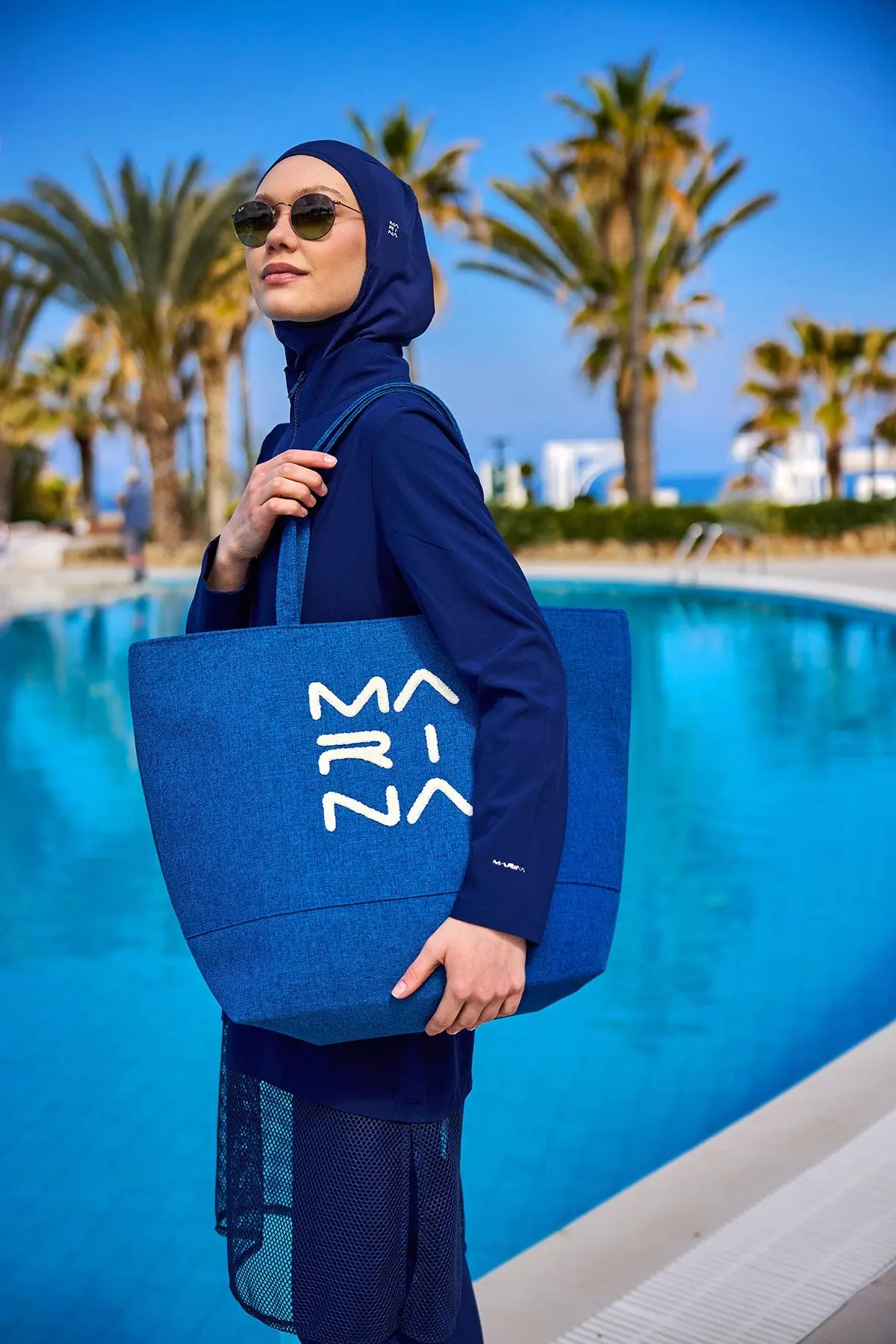 Blue Beach Bag with Zipper CA2501-4, photo 2