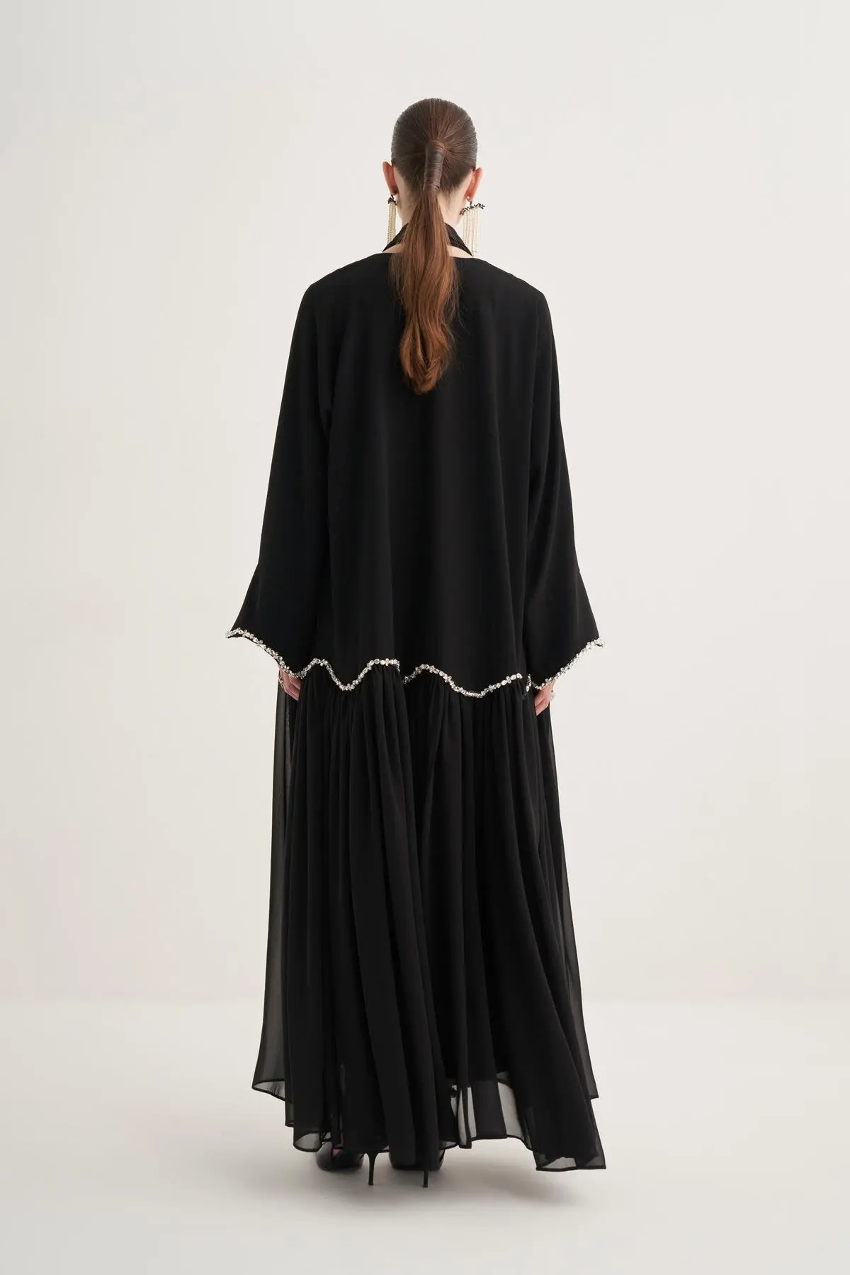 Lina Crystal Abaya Black, photo 4