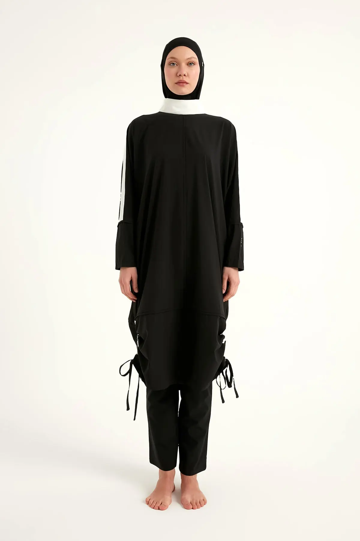Black Full Coverage Modest Swimwear Burkini Set M2521-3, photo 7