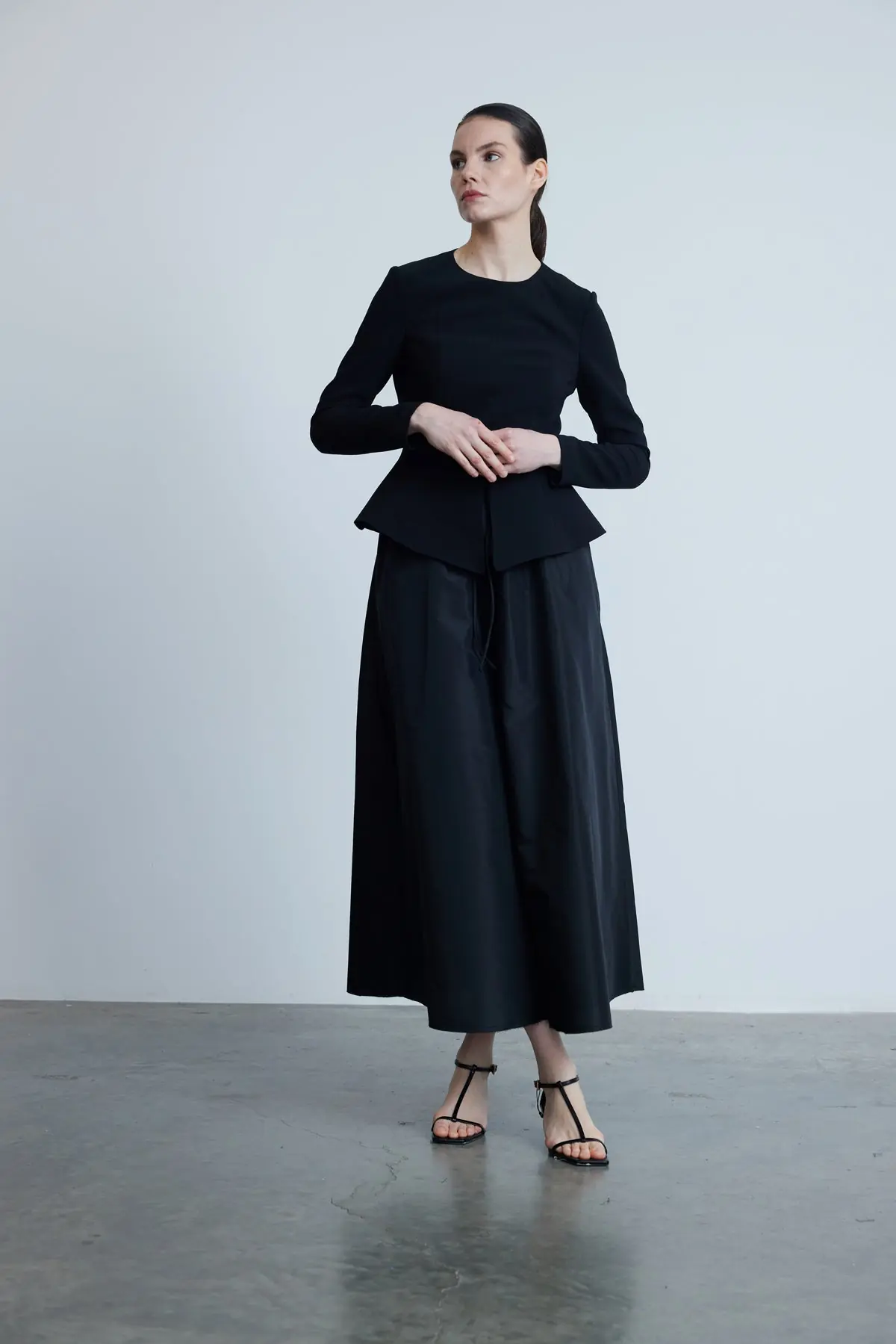 Peplum Detailed Blouse - Black