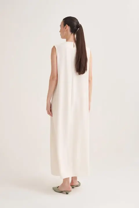 Lina Sleeveless Maxi Dress – Cream, photo 2