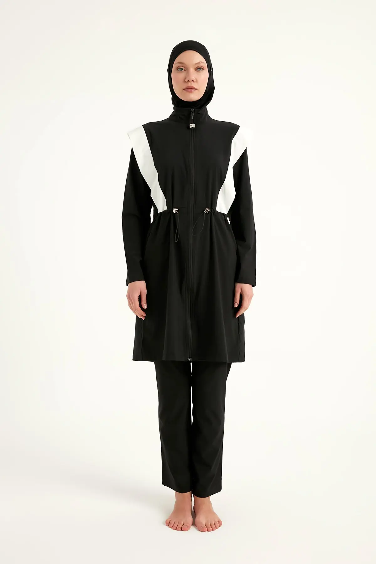 Black Adjustable Waist Modest Burkini Set M2526-1, photo 6